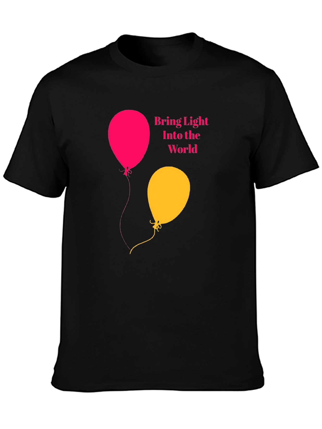 Black Bring Light Balloons Graphic Tee view 3