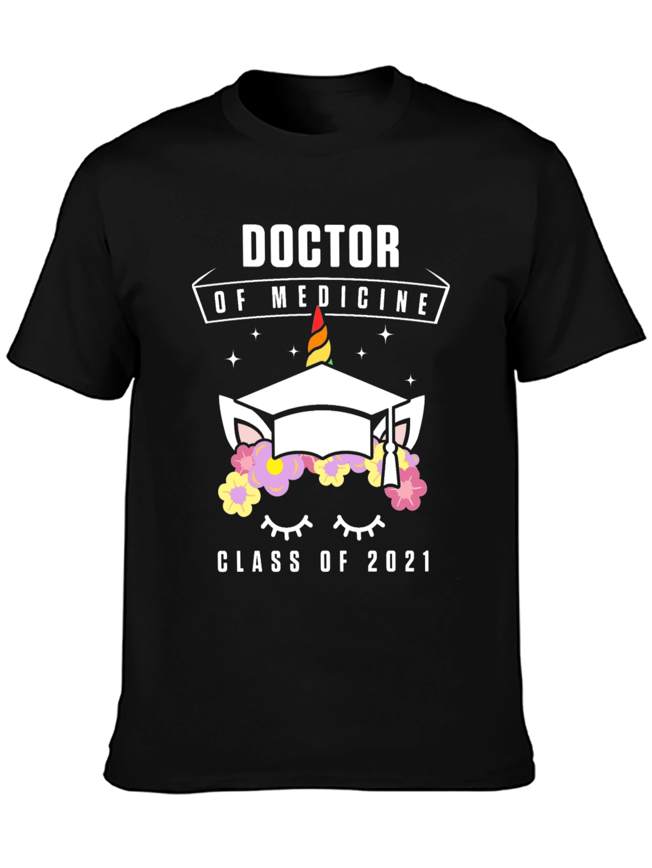 Black Doctor of Medicine Class of 2021 Graduation T-Shirt view 3
