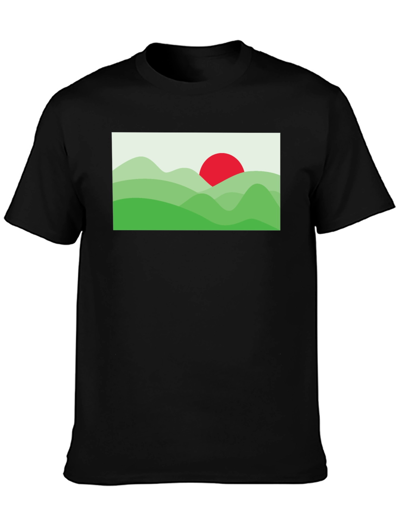 Black Nature Graphic Tee - Modern Landscape Design view 3