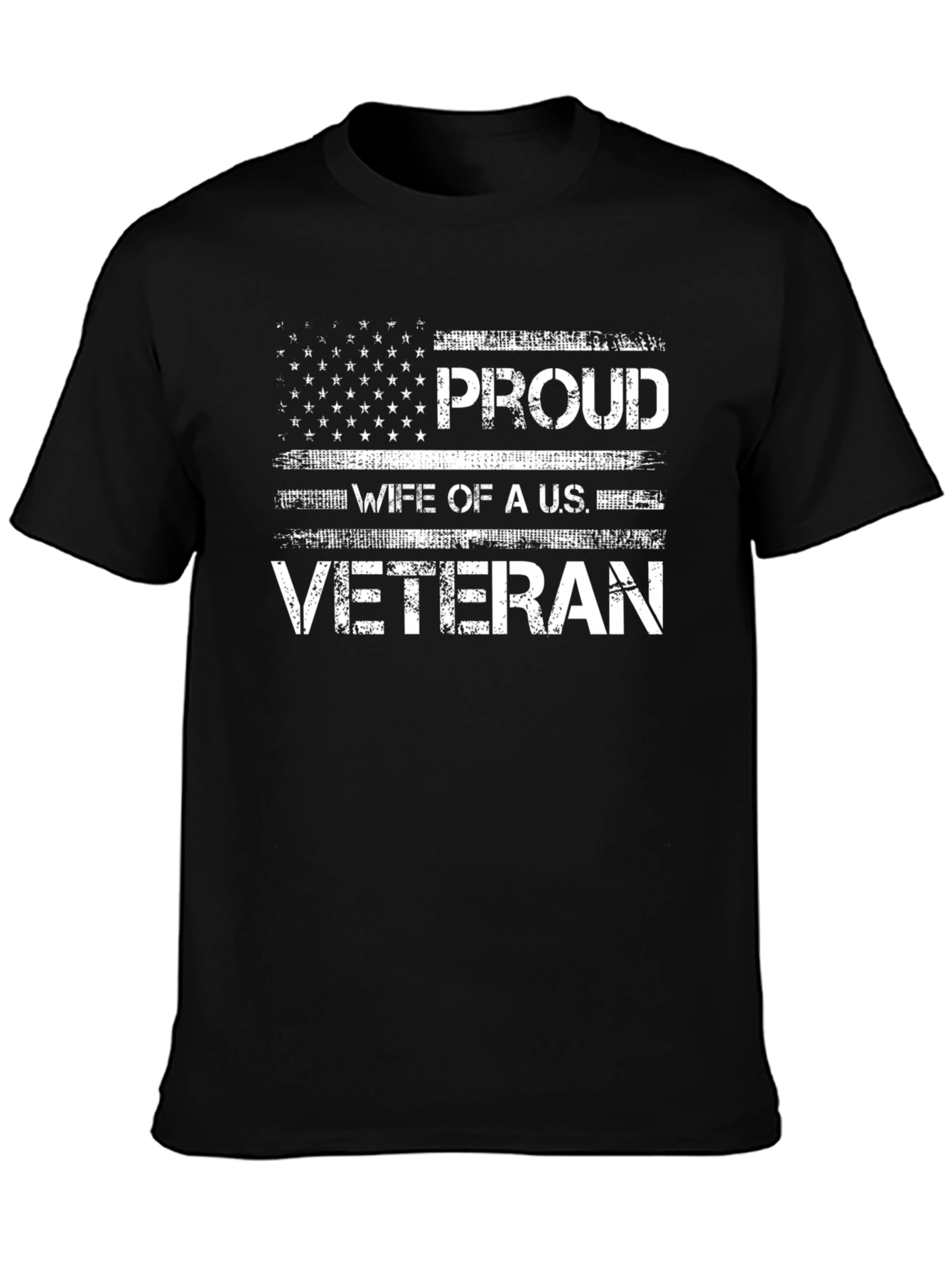 Black Proud Wife of a U.S. Veteran Graphic Tee view 3
