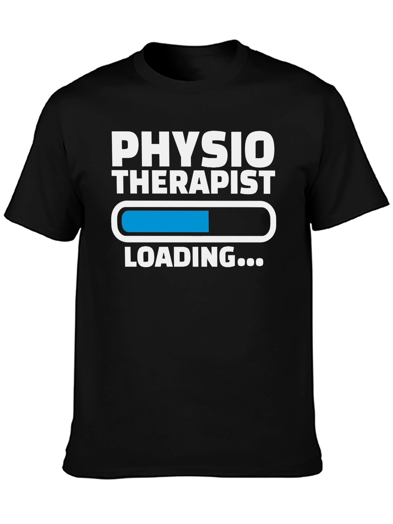 Black Physio Therapist Loading Graphic T-Shirt view 3