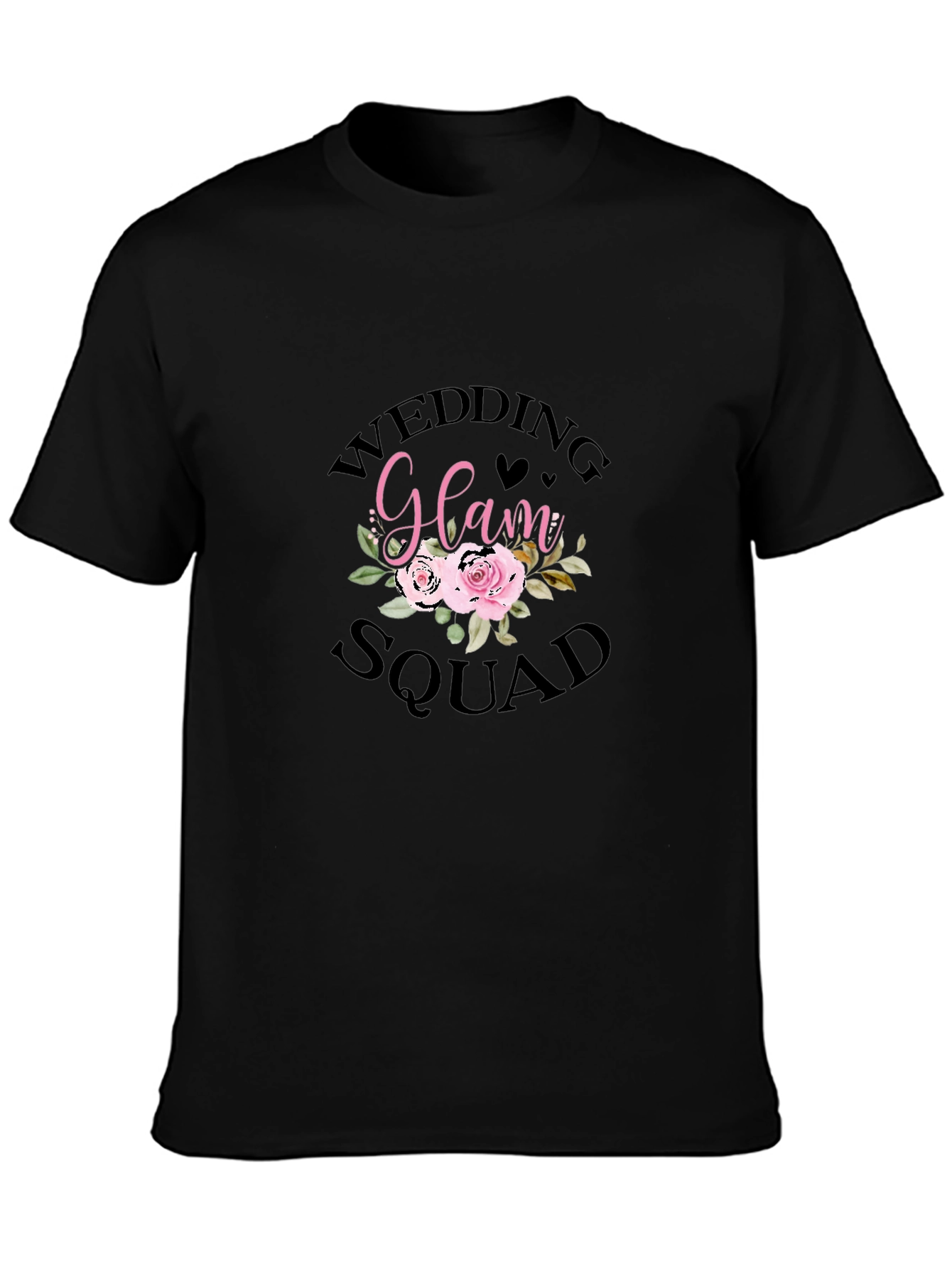 Black Wedding Glam Squad Black Cotton Graphic Tee view 3