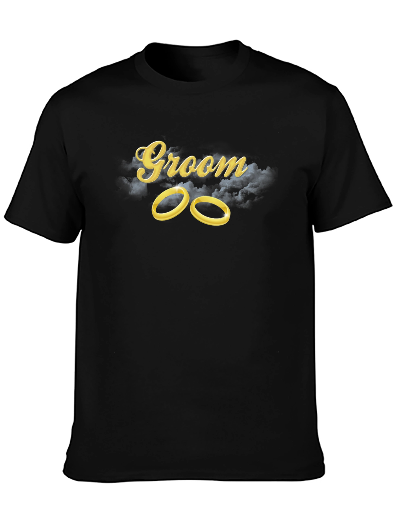 Black Groom Wedding Rings T-Shirt - Black view 3