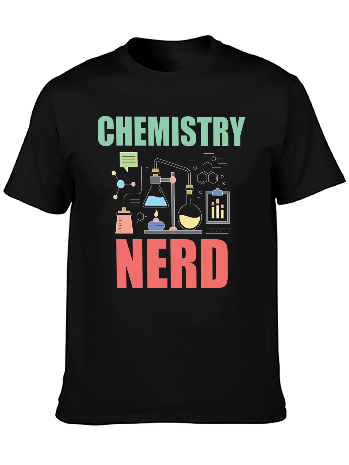 Black Chemistry Nerd Graphic Tee view 3