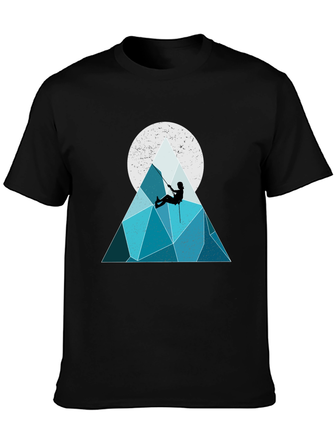 Black Geometric Mountain Climber Graphic Tee view 3