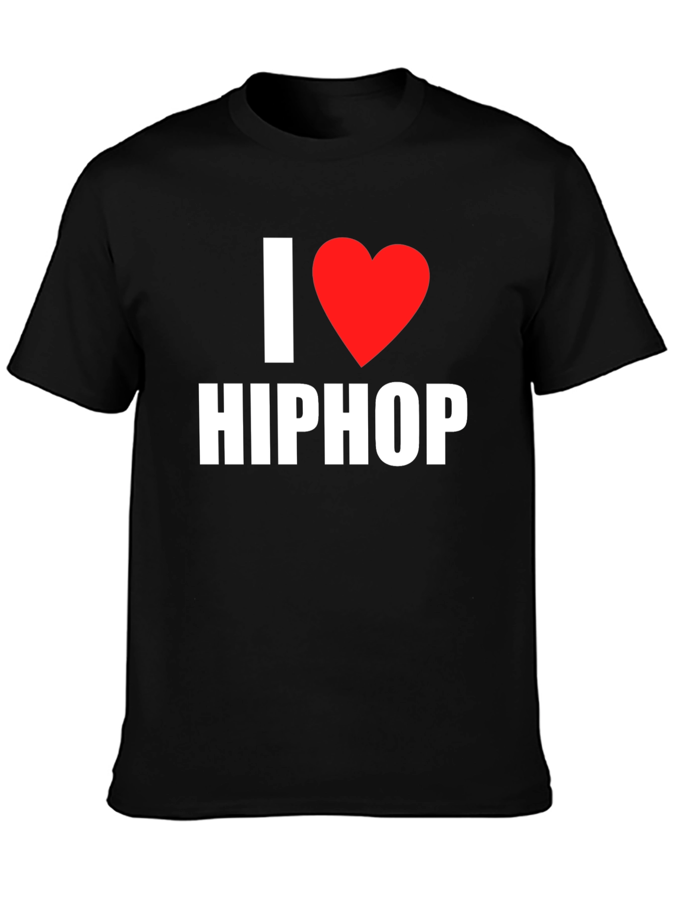 Black I Heart Hip Hop Graphic Black T-Shirt view 3