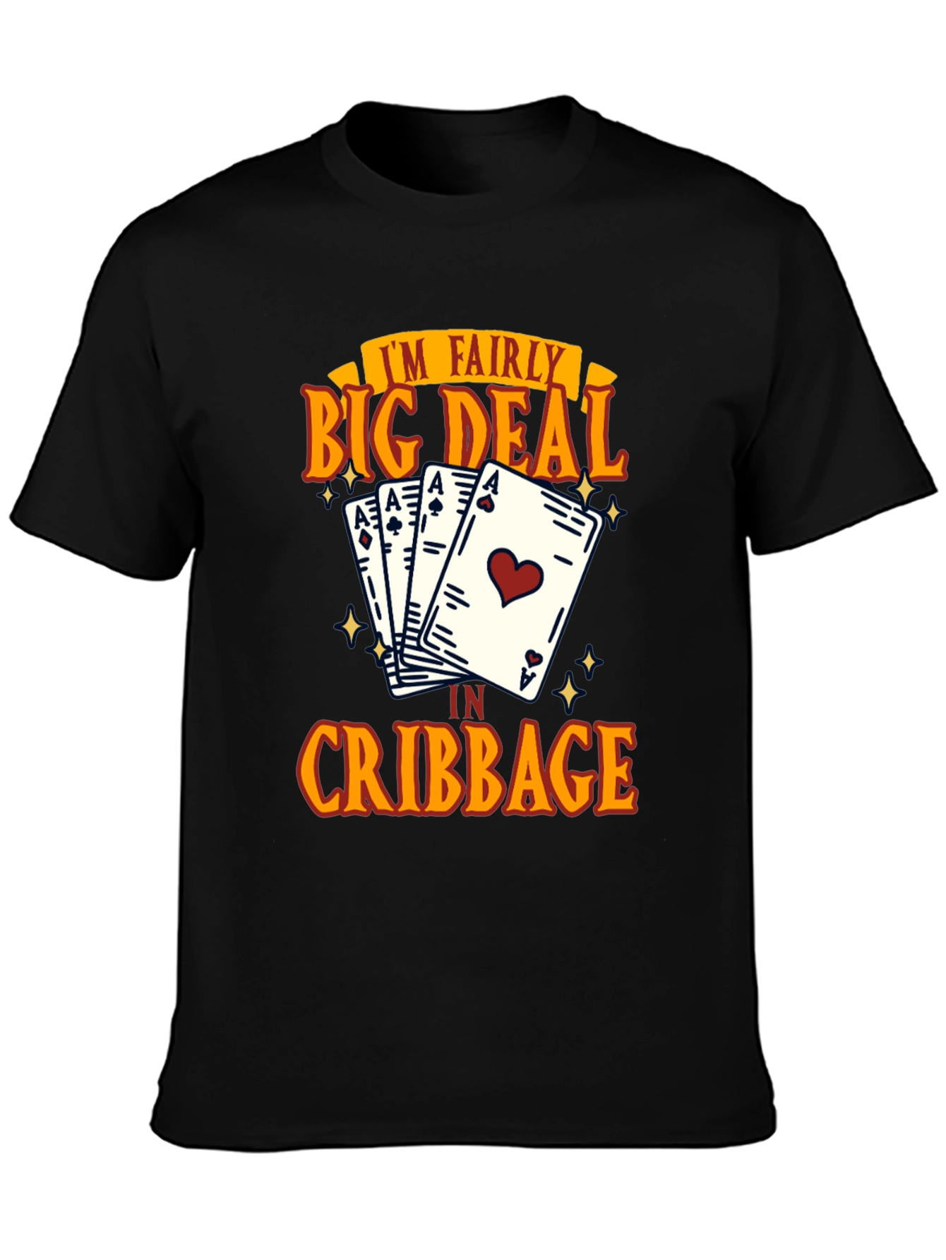 Black Fairly Big Deal Cribbage Card T-Shirt view 3