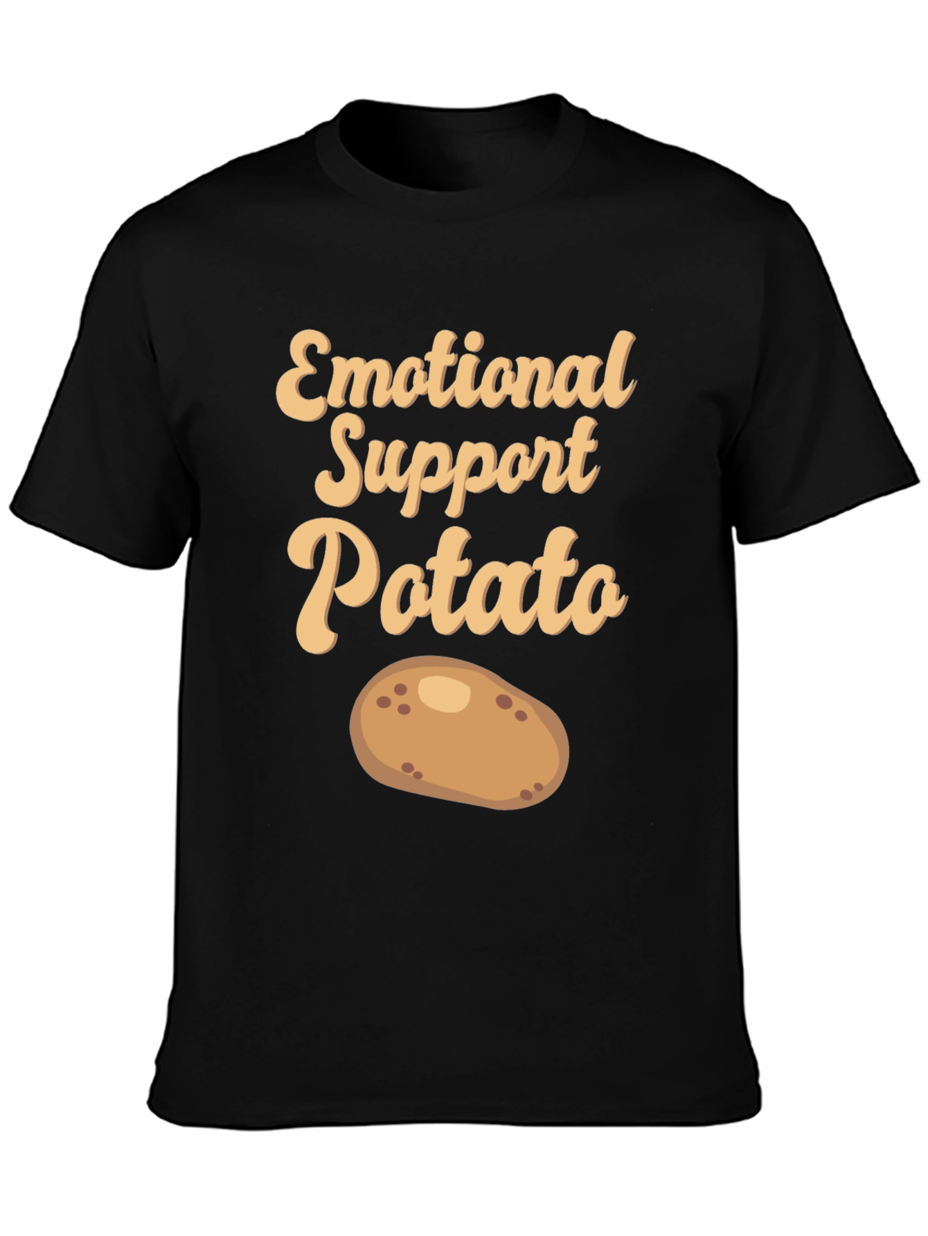 Black Emotional Support Potato T-Shirt - Cute & Comfy! view 3