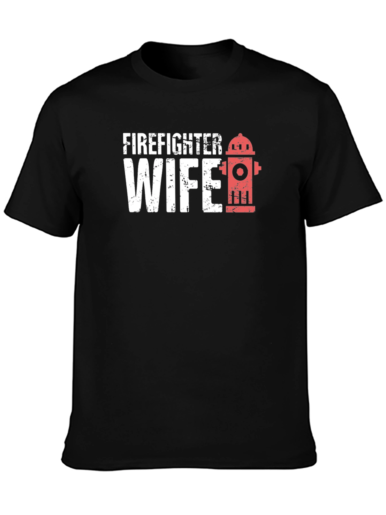 Black Firefighter Wife Black Graphic T-Shirt view 3