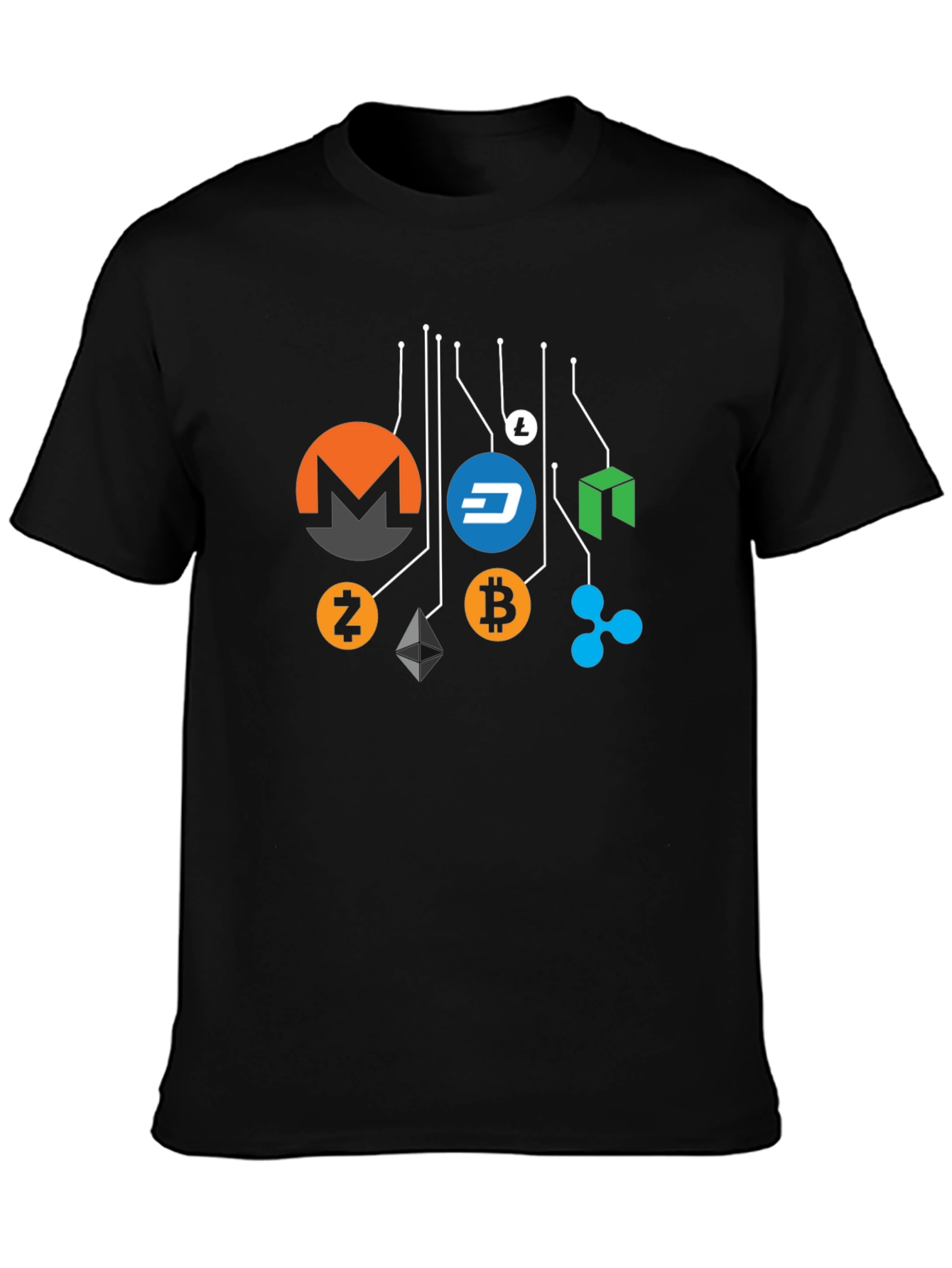Black Cryptocurrency T-Shirt - Crypto Bitcoin Monero Dash view 3