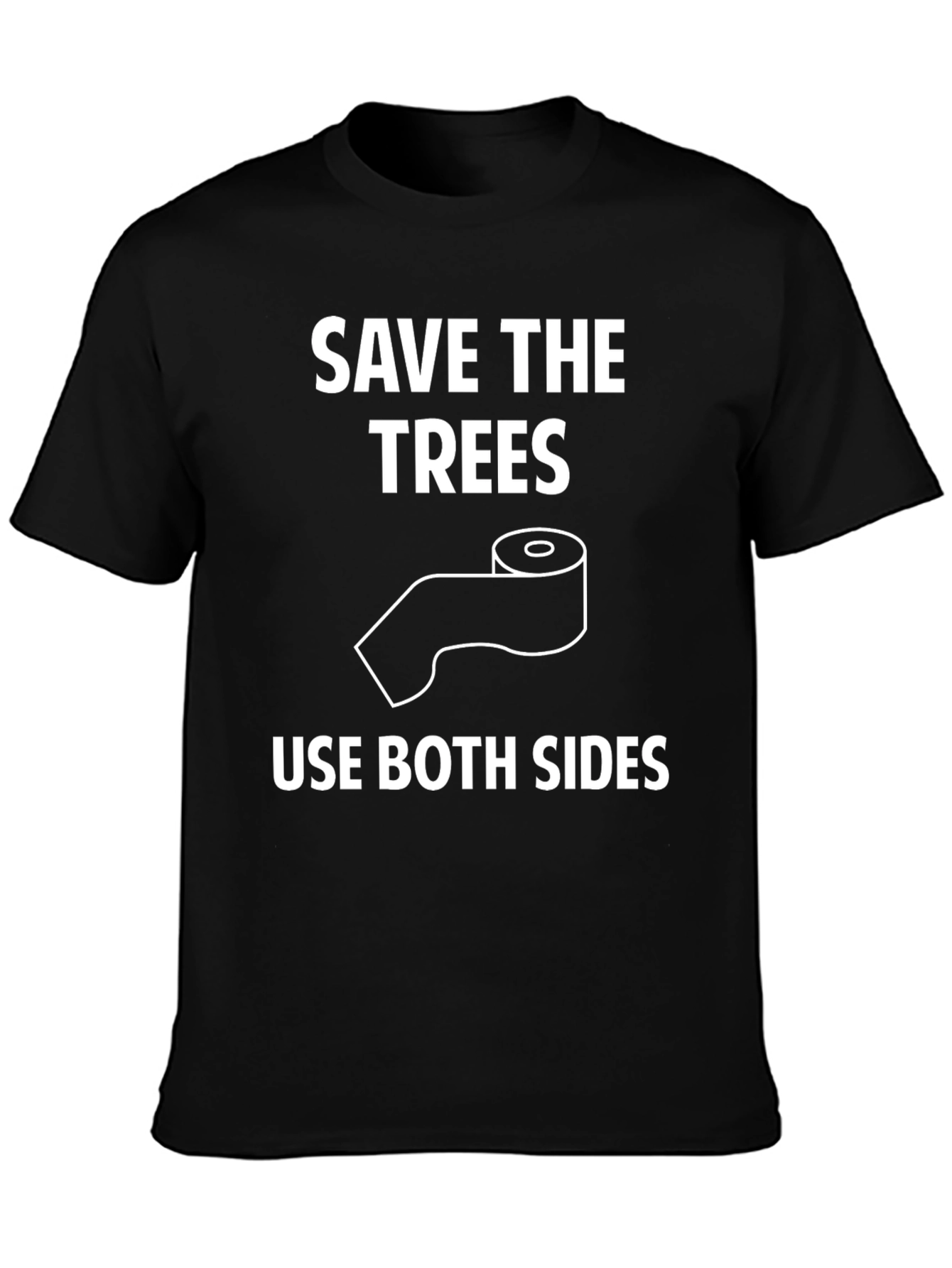 Black Save the Trees Use Both Sides Graphic Tee view 3