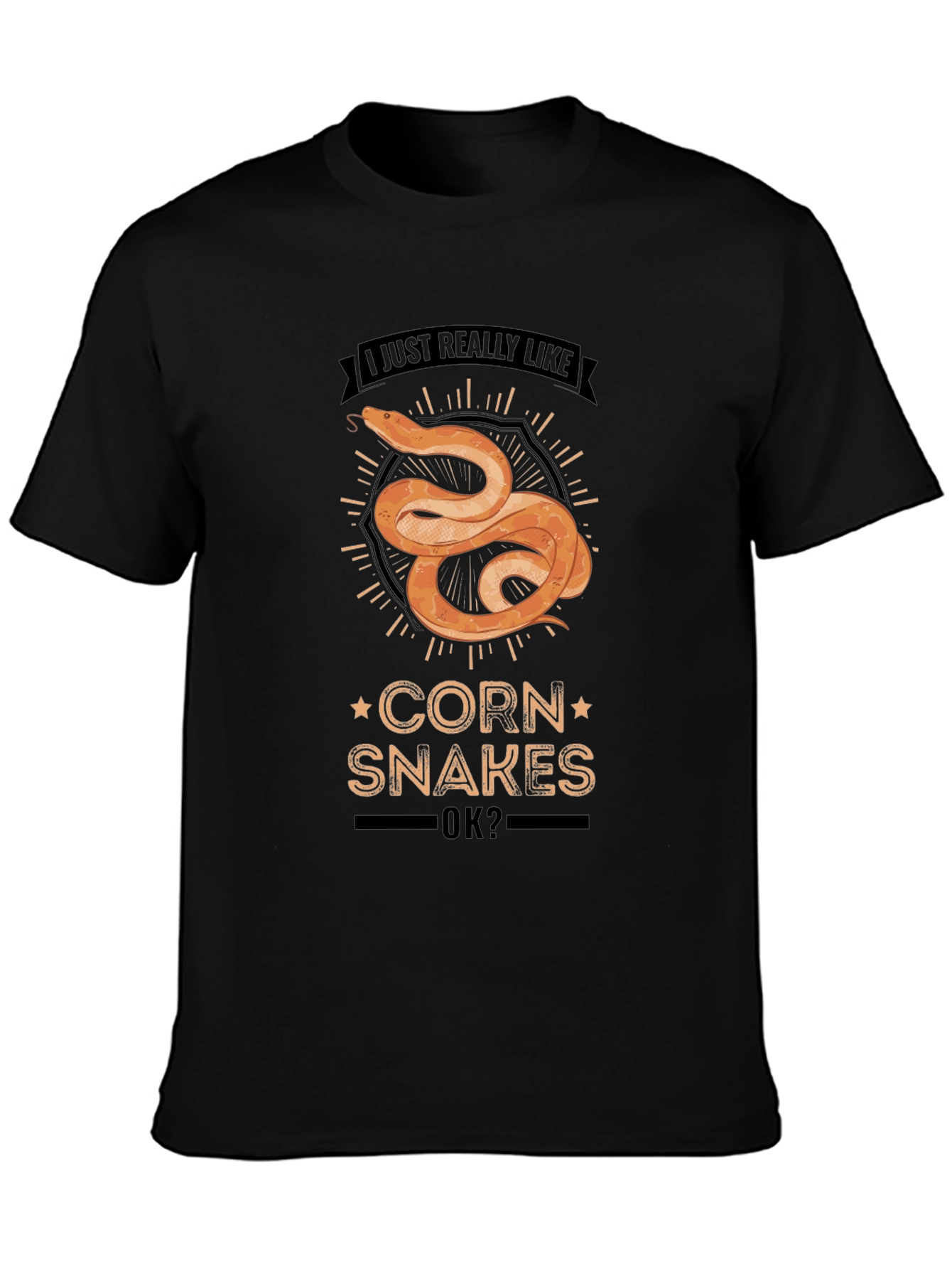 Black Corn Snakes T-Shirt: I Just Really Like Corn Snakes Ok? view 3