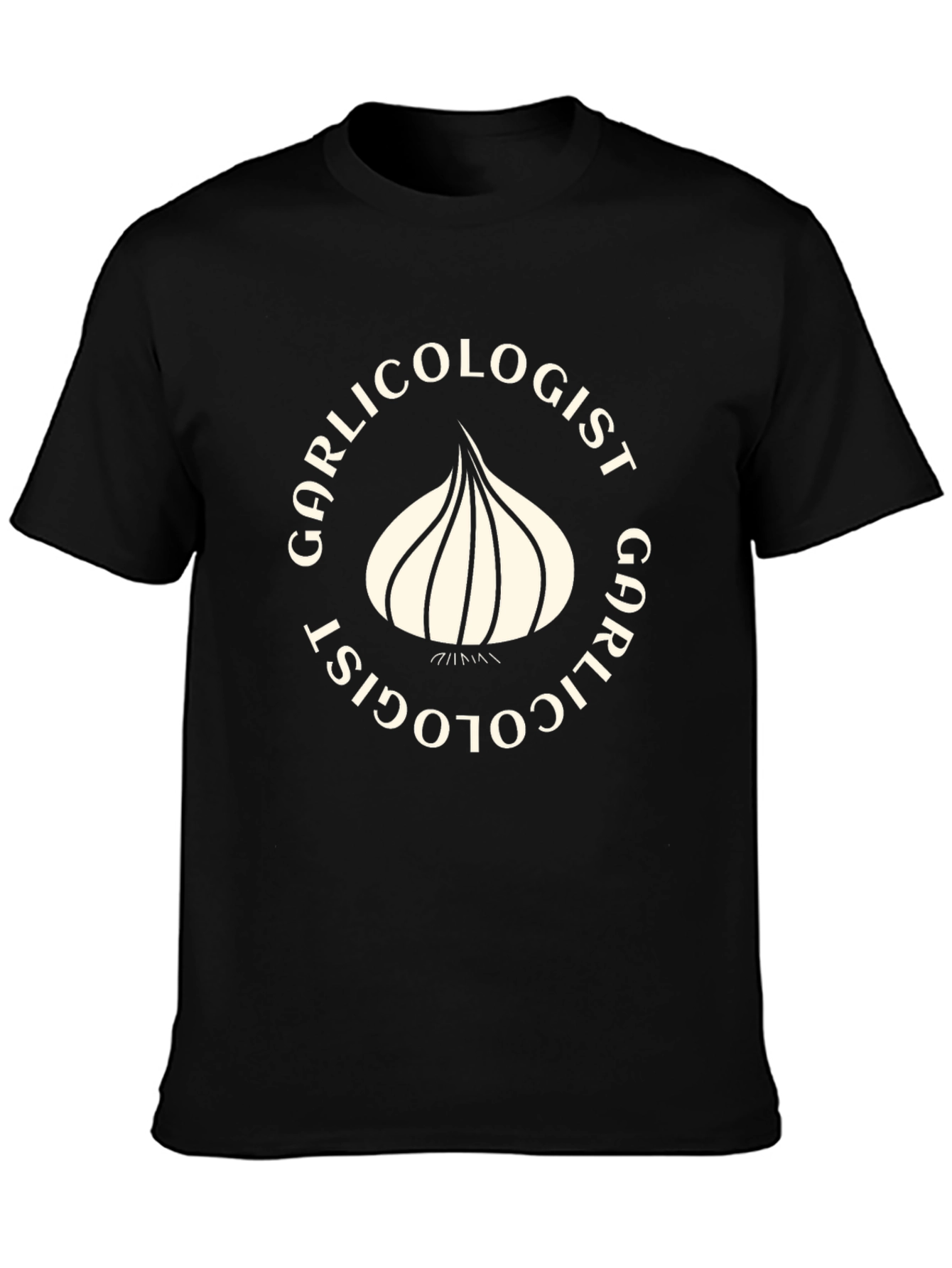 Black Garlicologist Black T-Shirt view 3