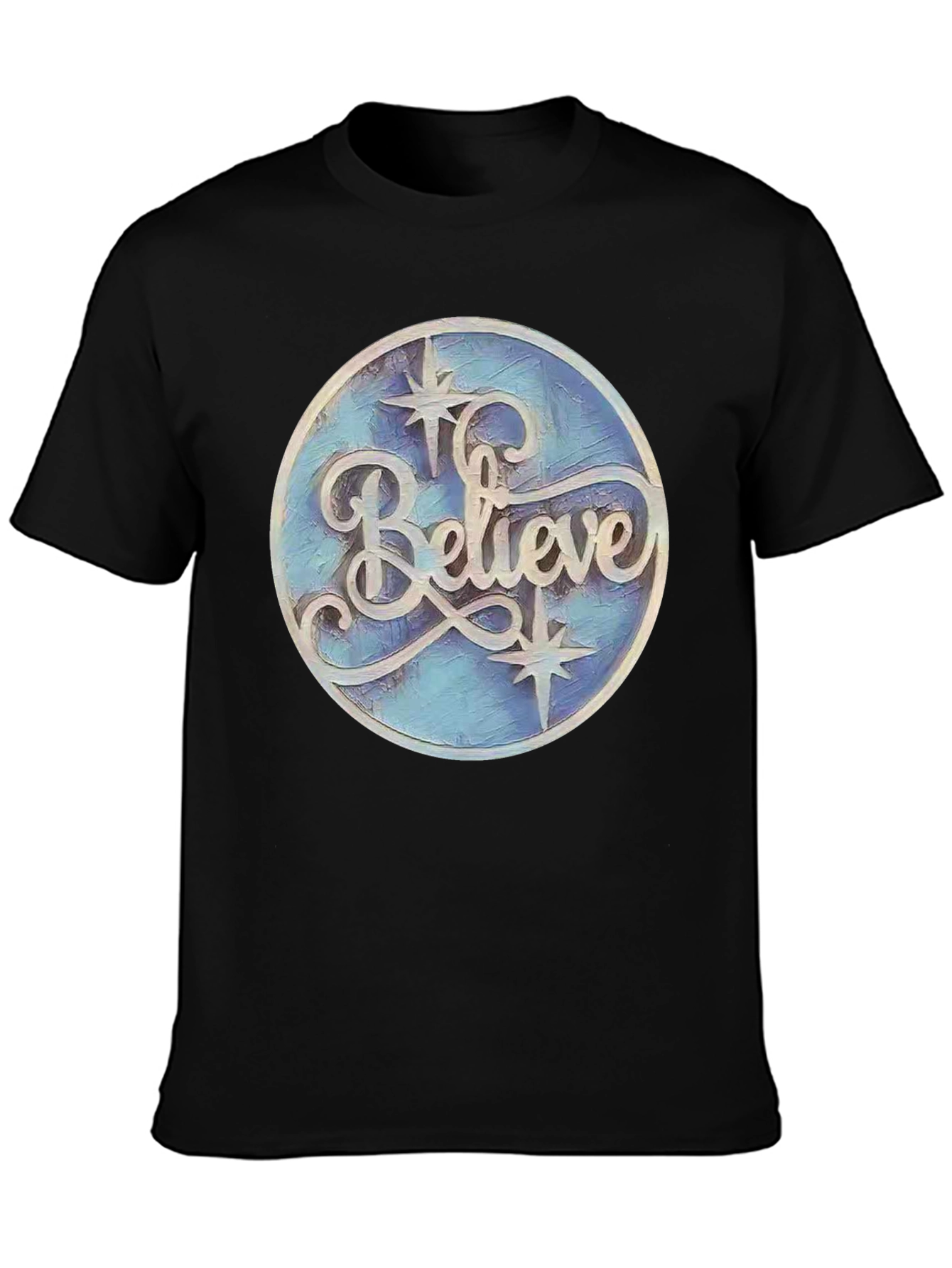 Black Believe Graphic Print Black T-Shirt view 3