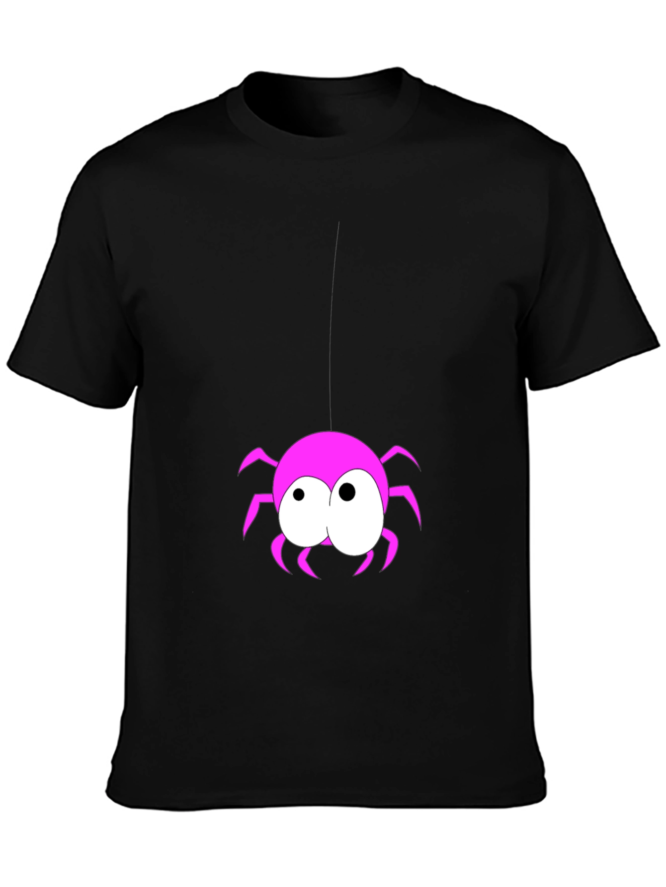 Black Funny Spider Graphic T-Shirt - Black view 3