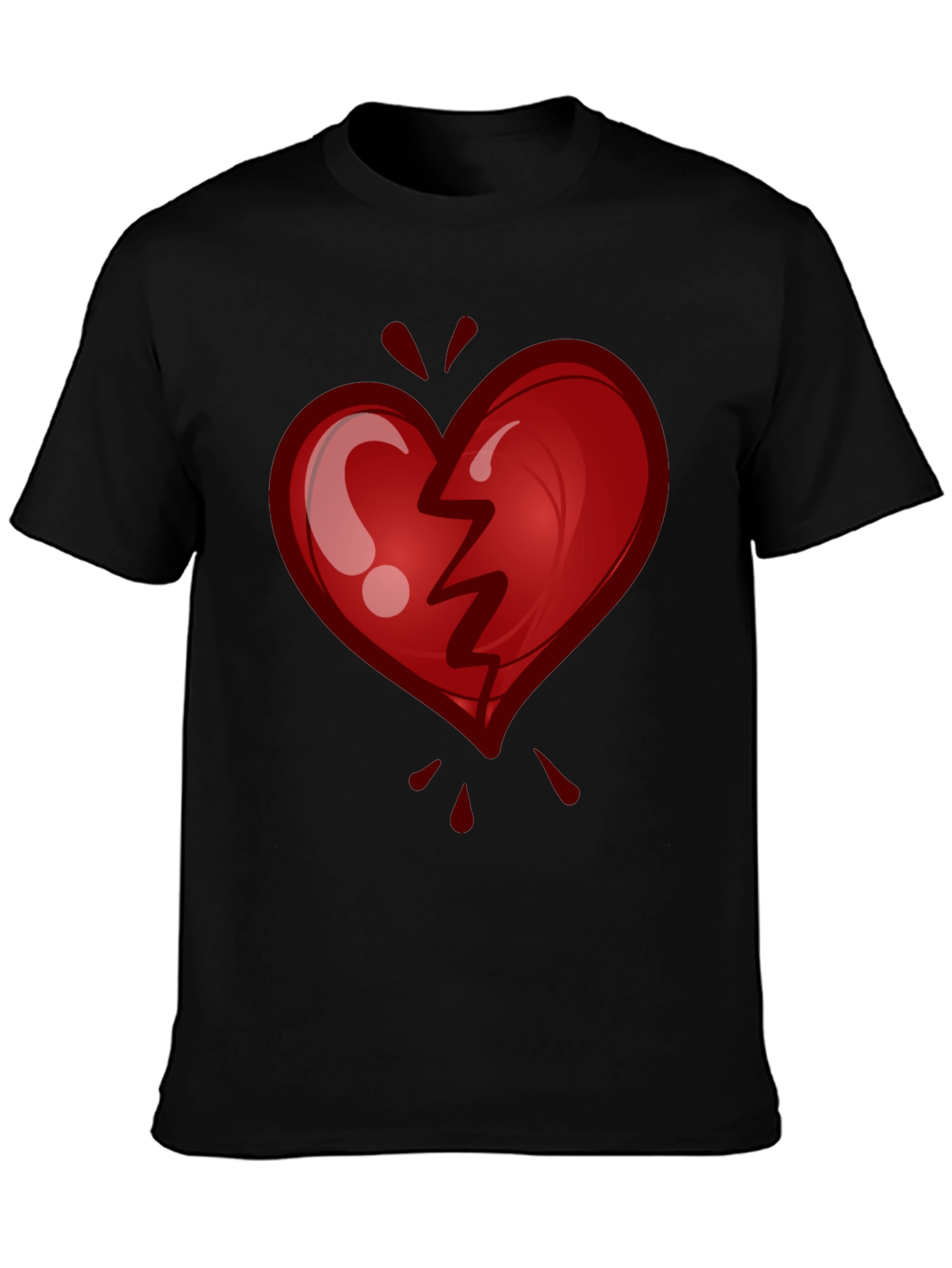 Black Broken Heart Graphic Tee - Stylish & Trendy view 3