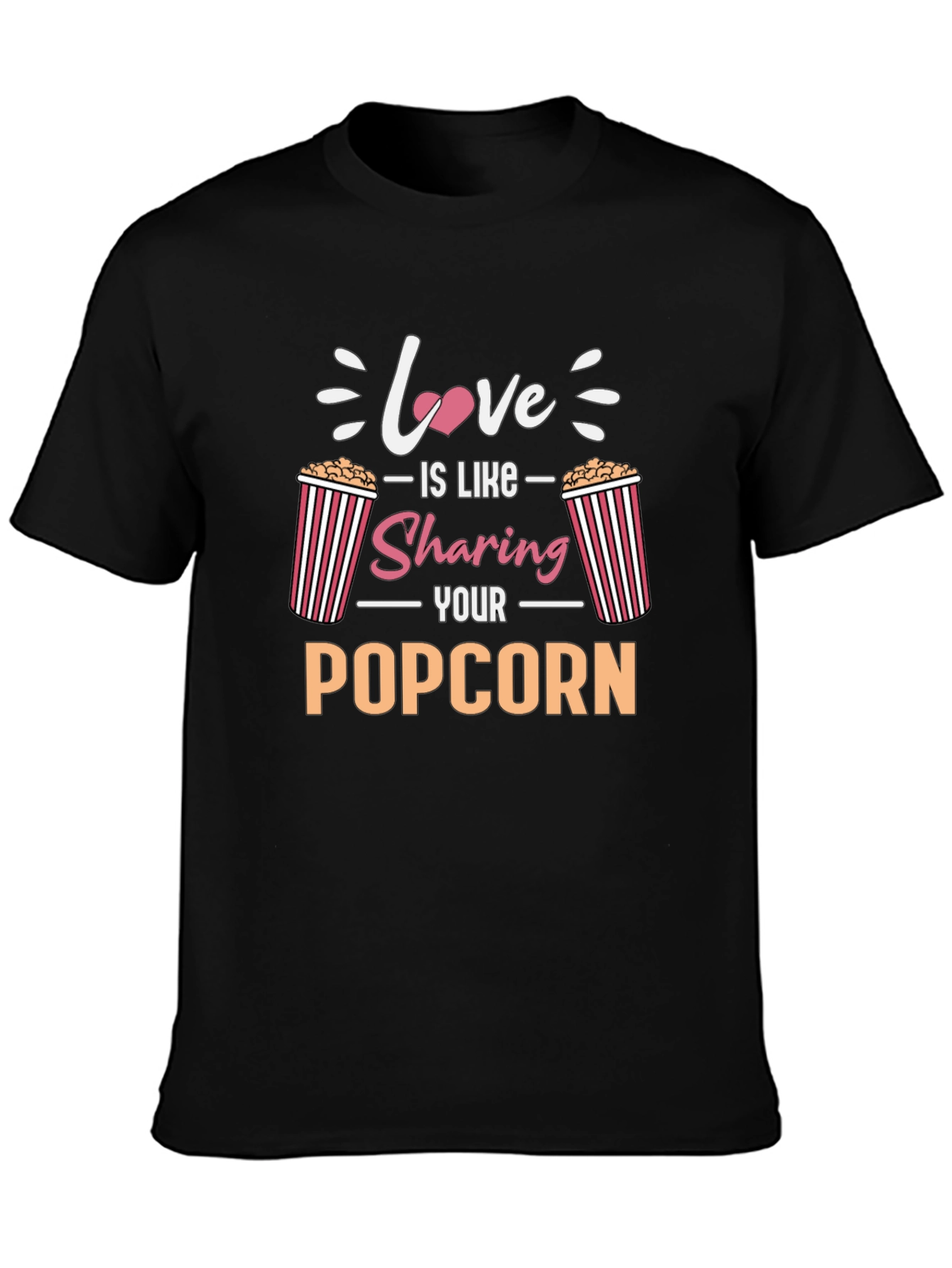 Black Love is Sharing Popcorn T-Shirt view 3
