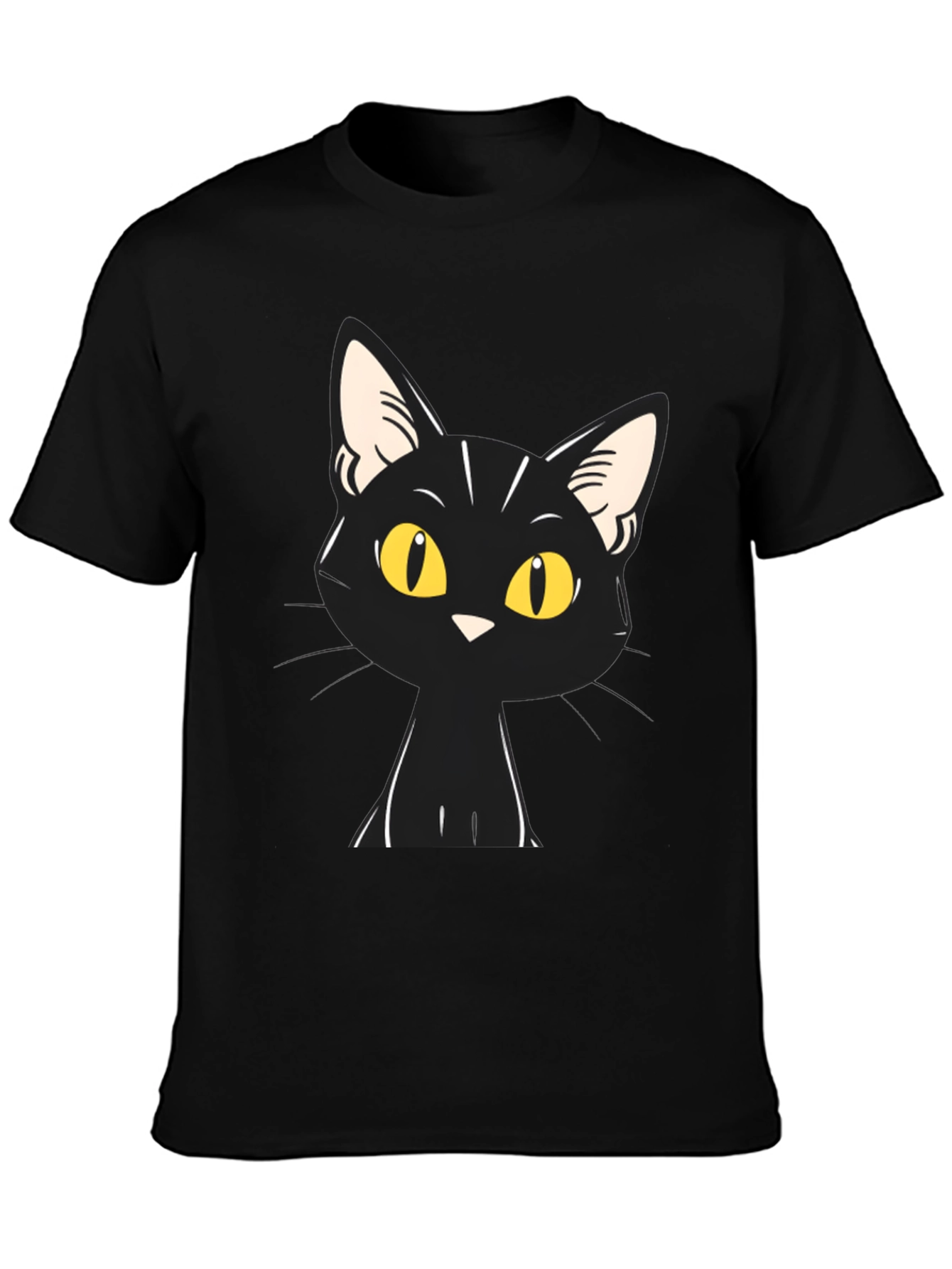 Black Black Cat Graphic Tee - Unisex Cotton T-Shirt view 3