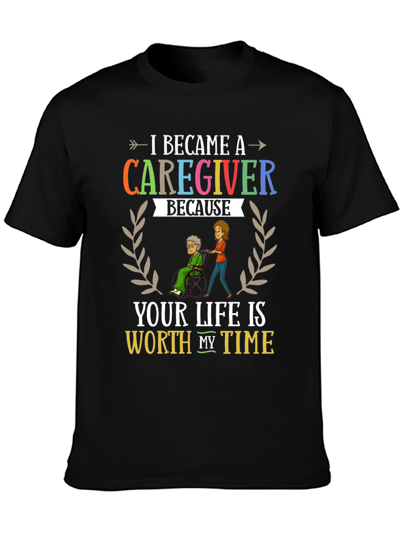 Black Caregiver Appreciation T-Shirt: Worth My Time view 3