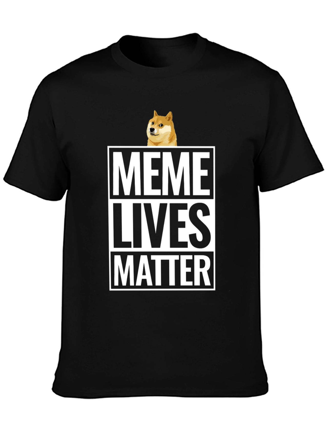 Black Meme Lives Matter Black Graphic Tee - Doge T-Shirt view 3