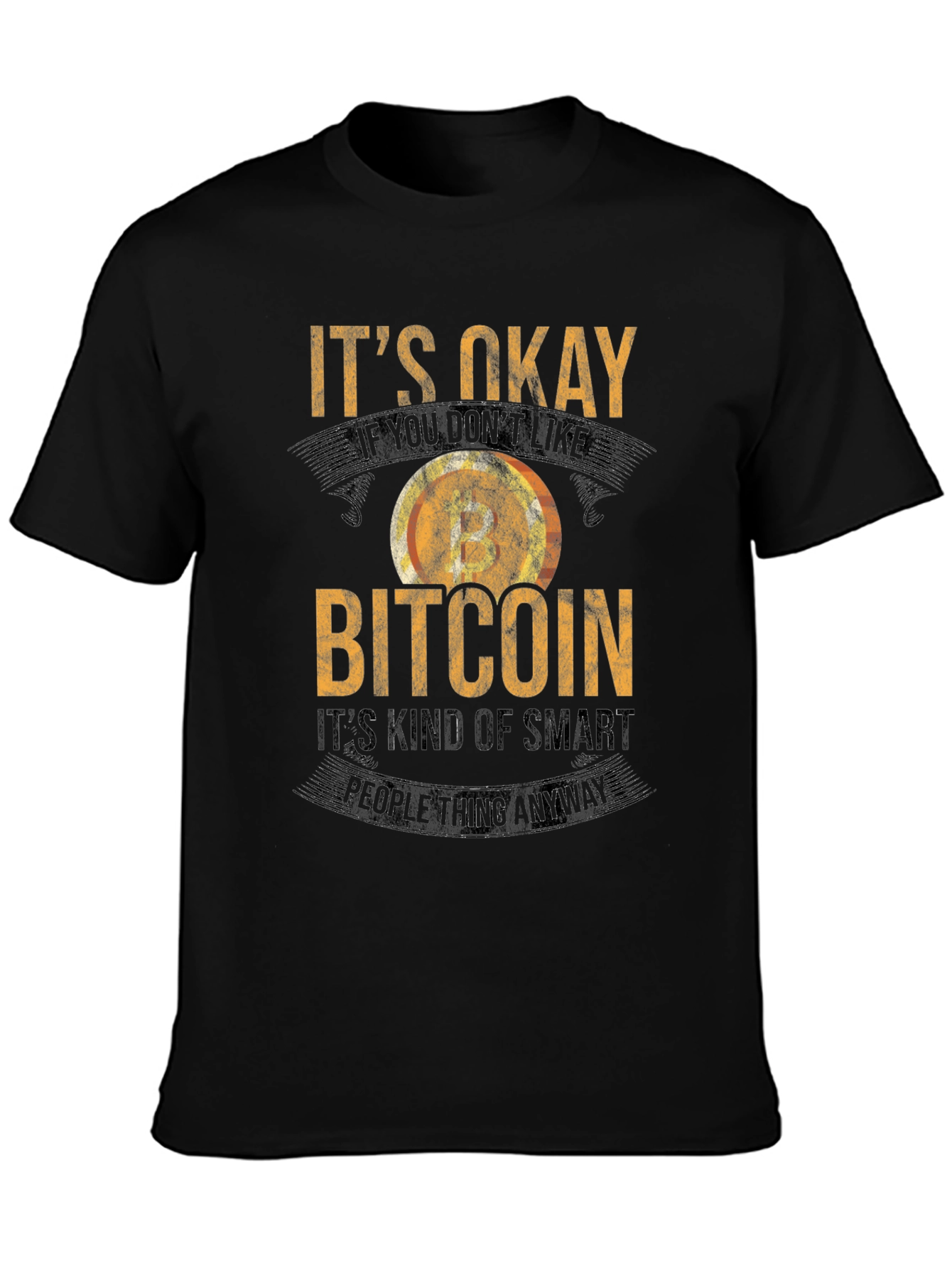 Black Bitcoin Humor Graphic T-Shirt view 3