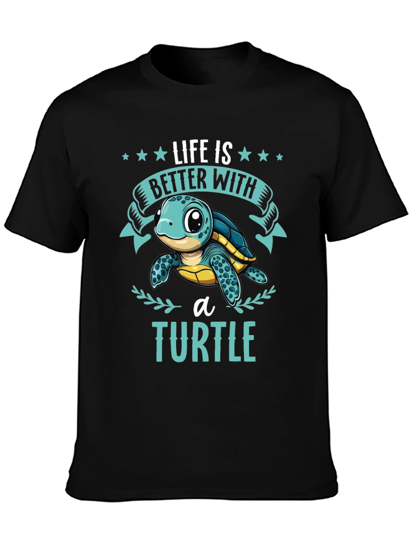 Black Life is Better with a Turtle Graphic T-Shirt view 3