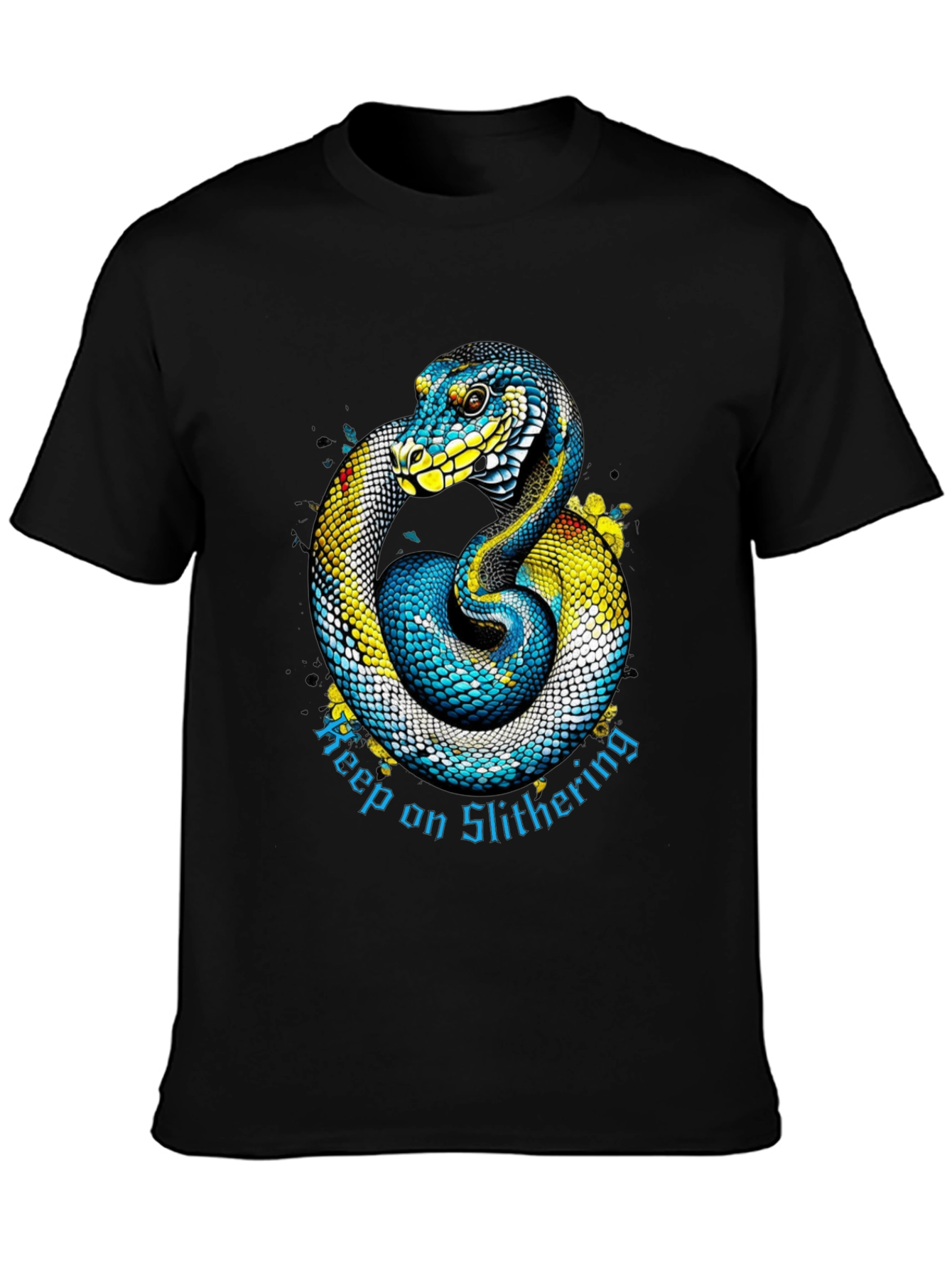 Black Keep on Slithering Snake Graphic Tee view 3