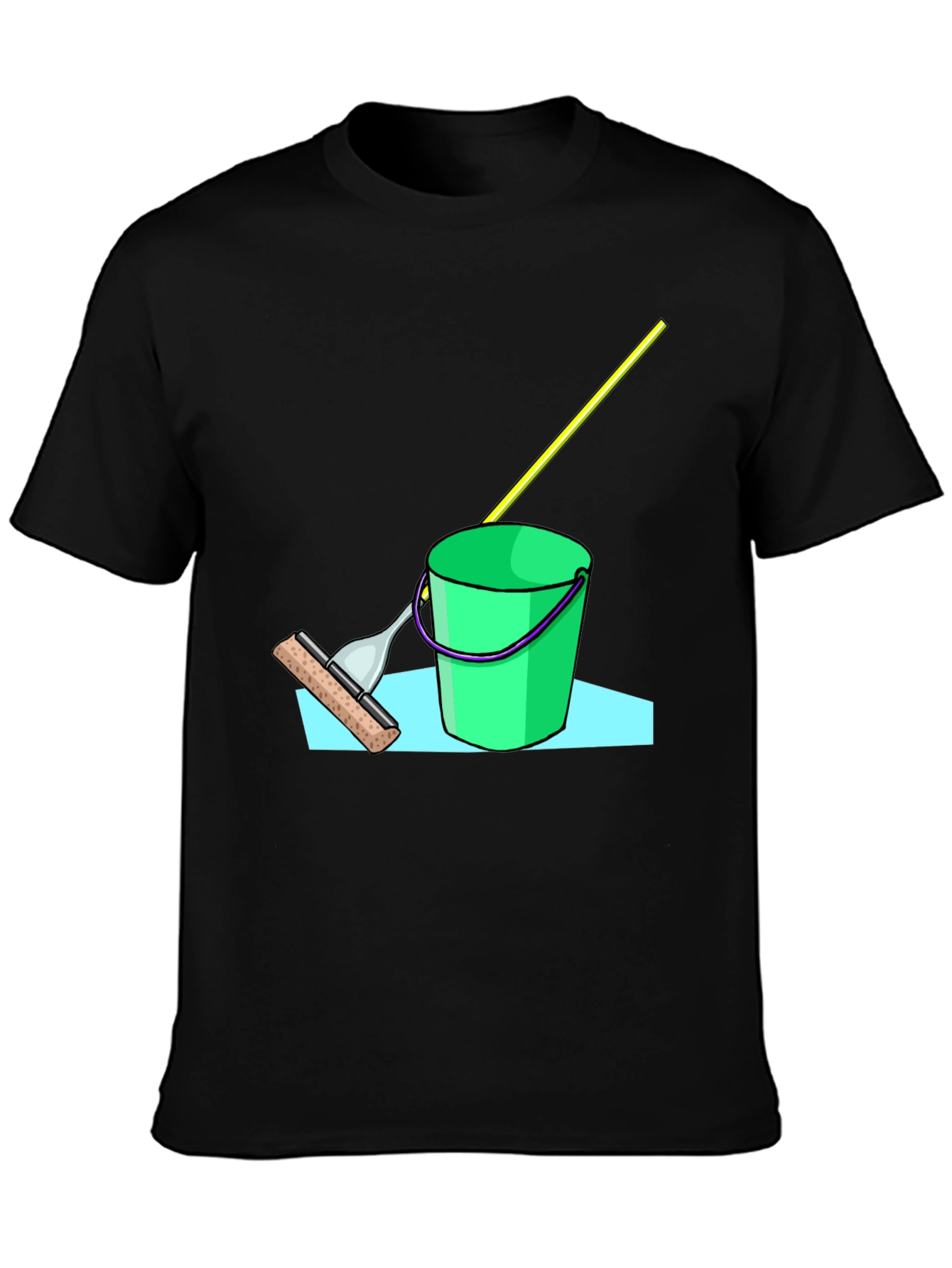 Black Mop Bucket Graphic T-Shirt view 3
