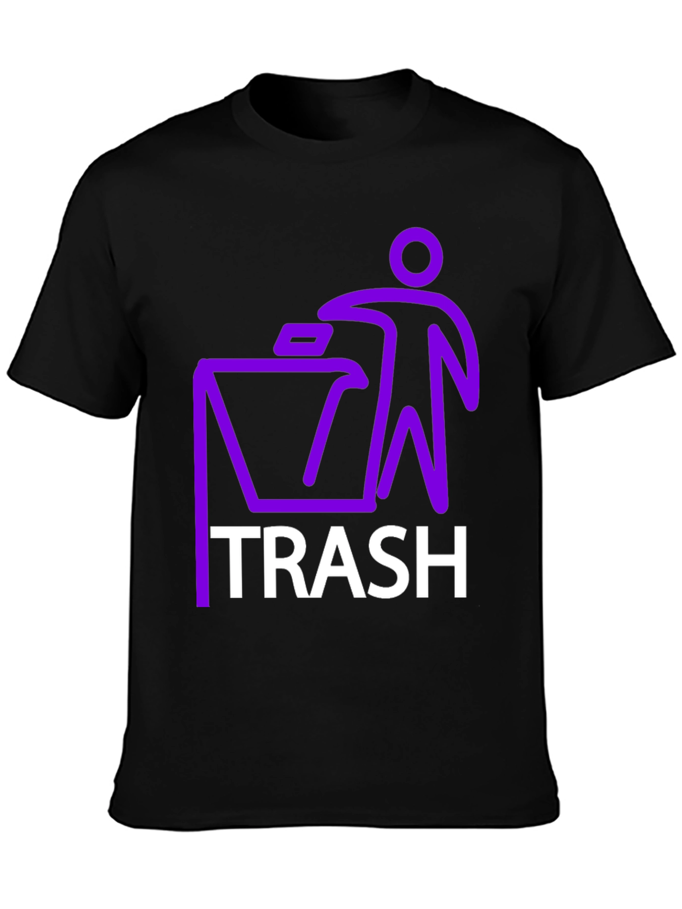 Black Trash Graphic T-Shirt - Novelty Design view 3