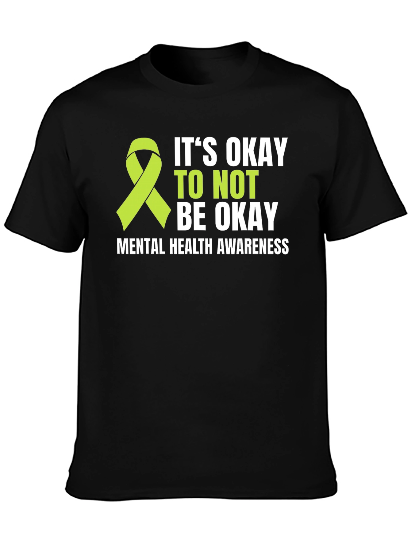 Black Mental Health Awareness T-Shirt - It's Okay to Not Be Okay view 3