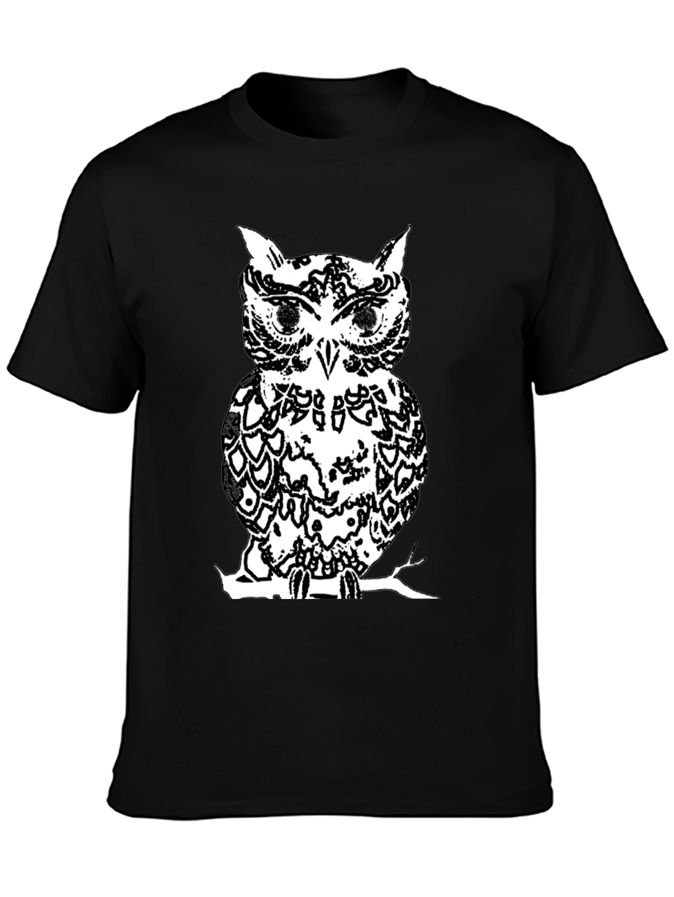 Black Black Owl Graphic Tee - Stylish Men's T-Shirt view 3