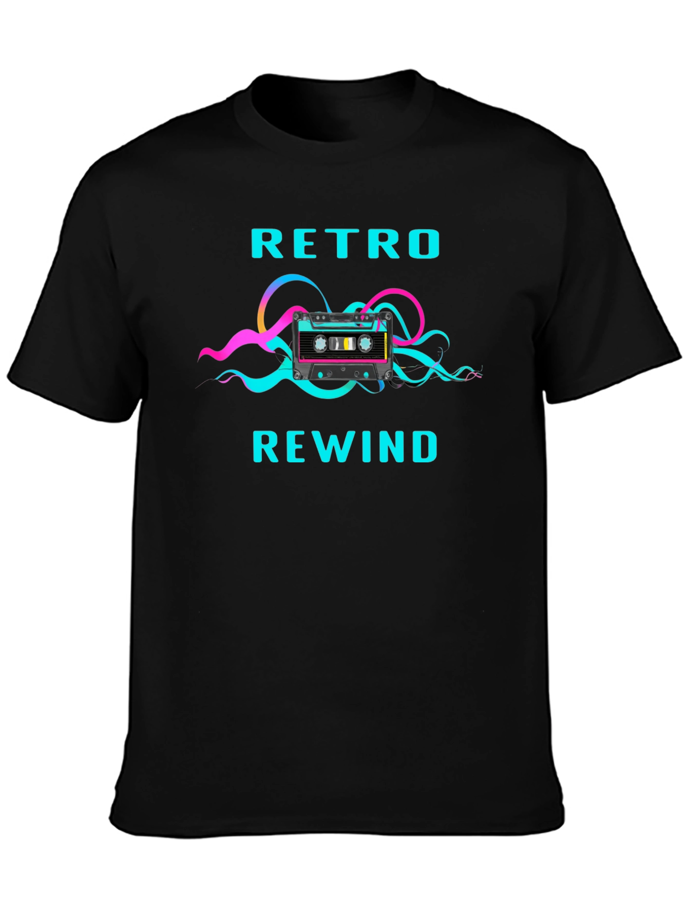 Black Retro Rewind Graphic Tee view 3
