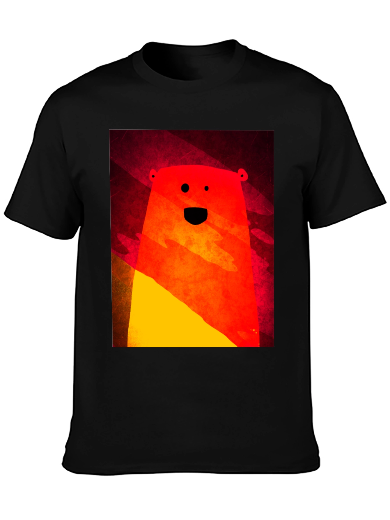 Black Funky Bear Graphic Tee - Modern Abstract Style view 3