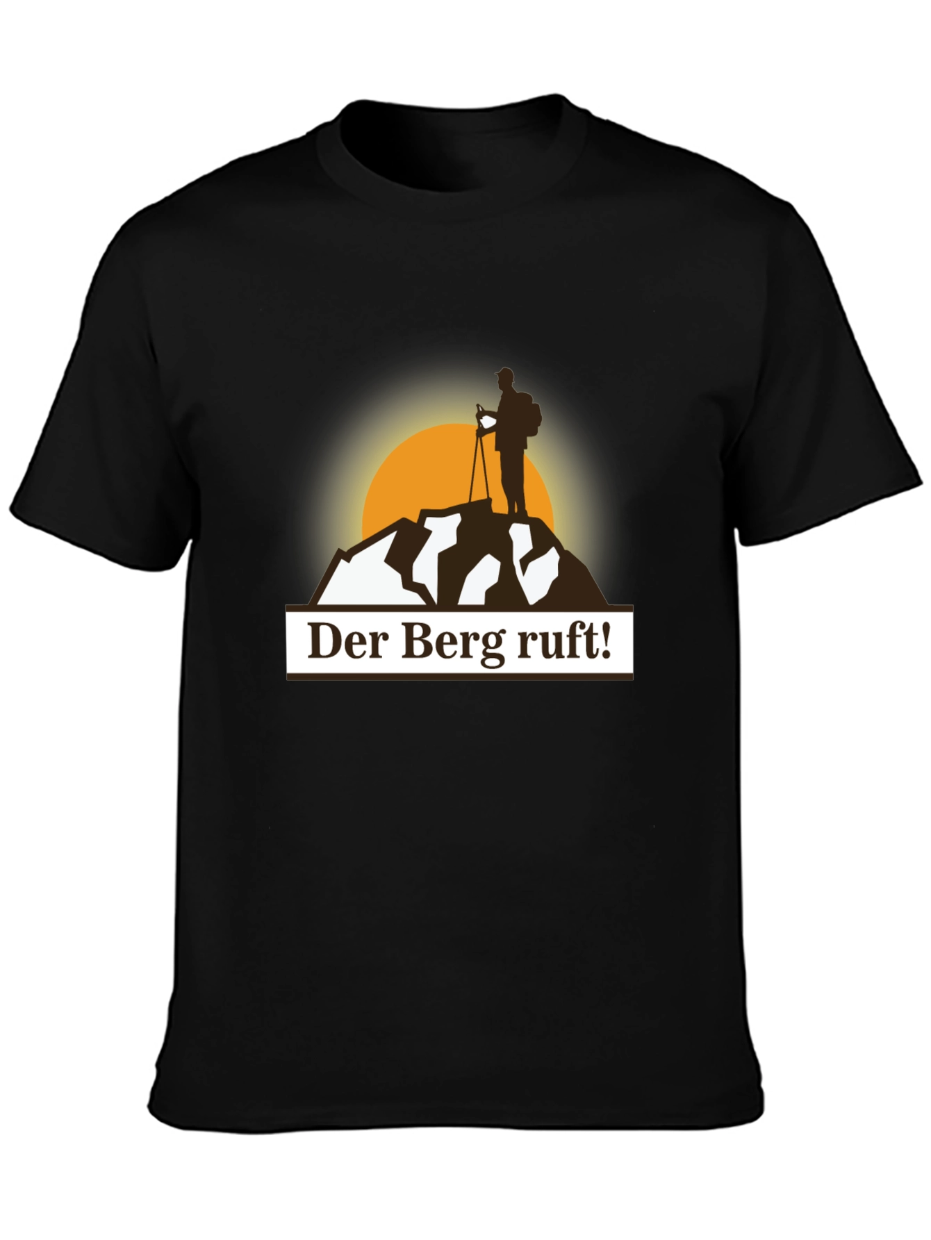 Black Der Berg Ruft T-Shirt - Hiking & Adventure Tee view 3