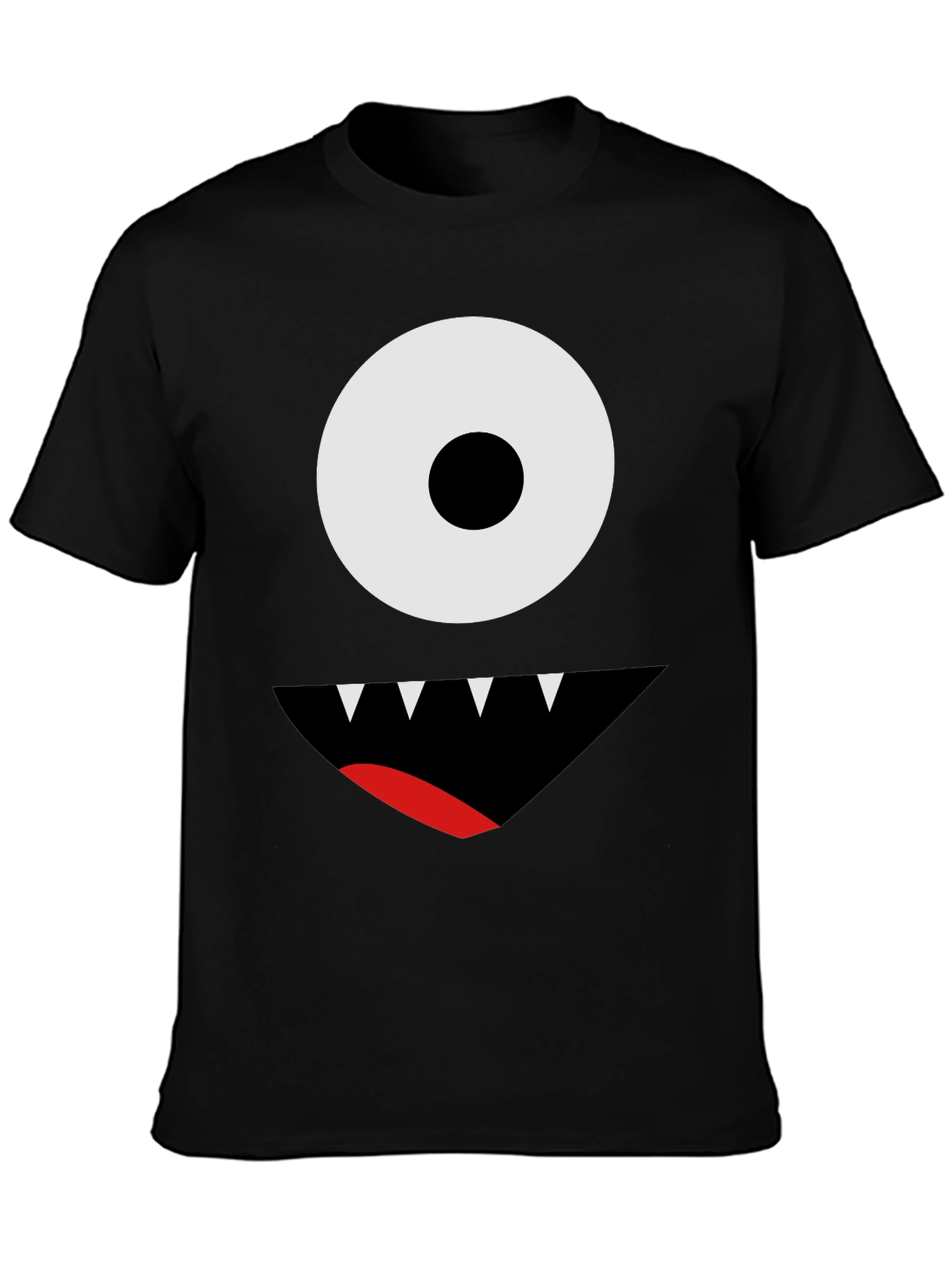 Black One-Eyed Monster Graphic Tee - Black Cotton T-Shirt view 3