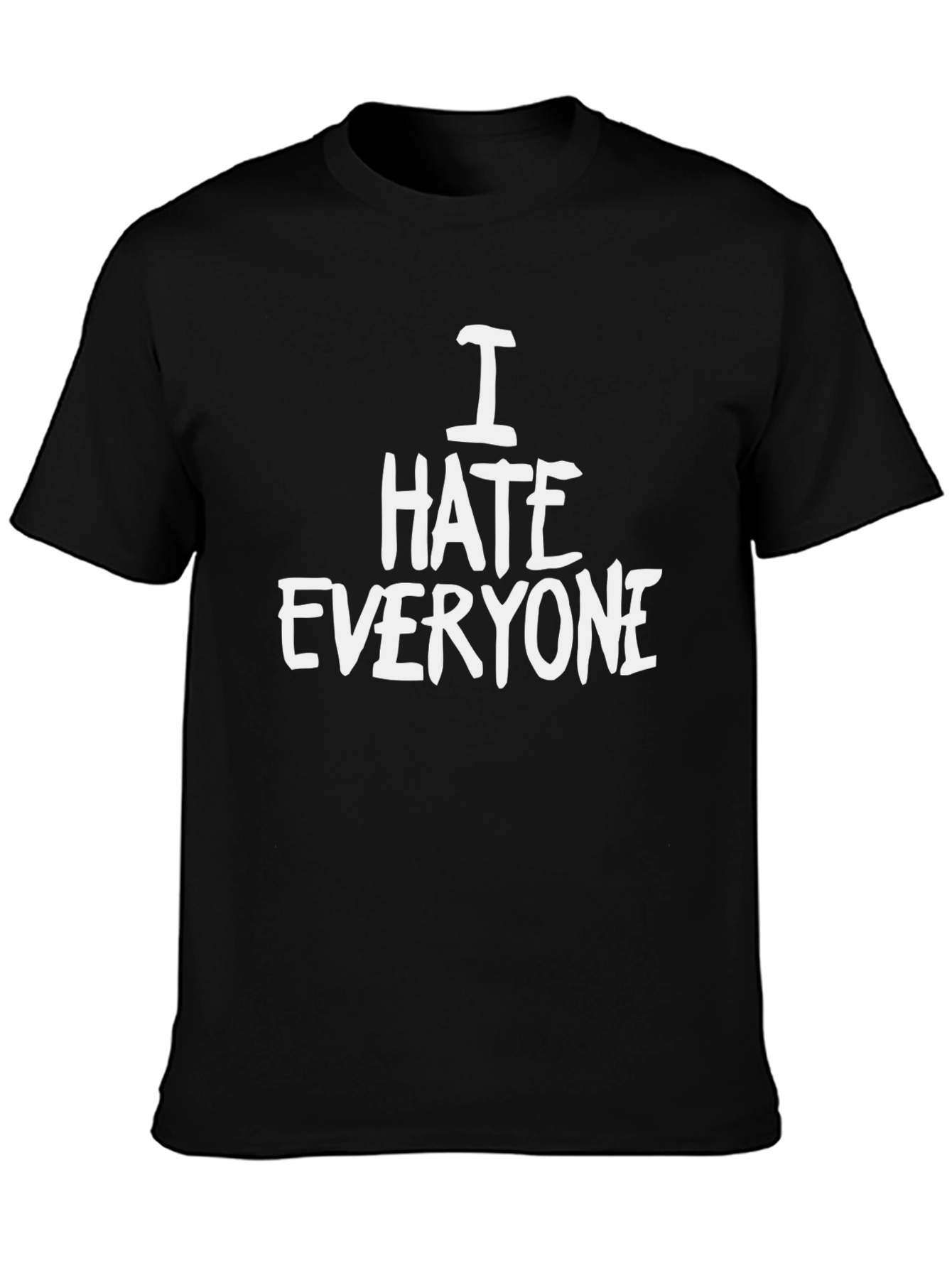 Black I Hate Everyone Graphic Tee - Bold Statement Shirt view 3