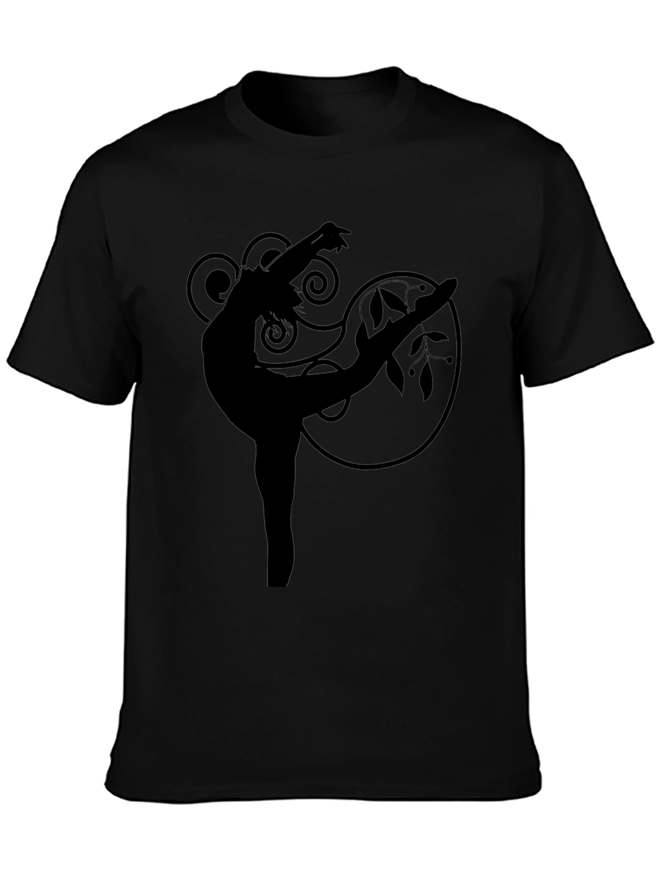 Black Elegant Dancer Graphic Tee - Black view 3