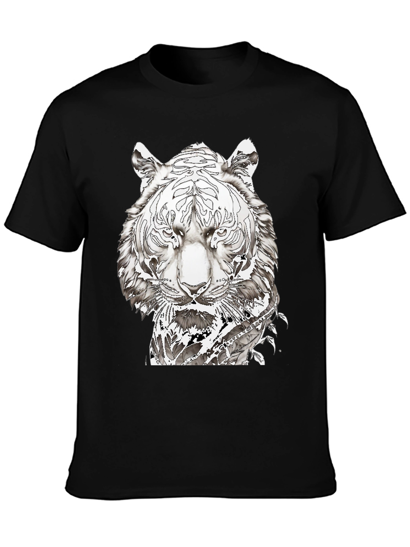 Black Black Tiger Graphic Print Tee view 3