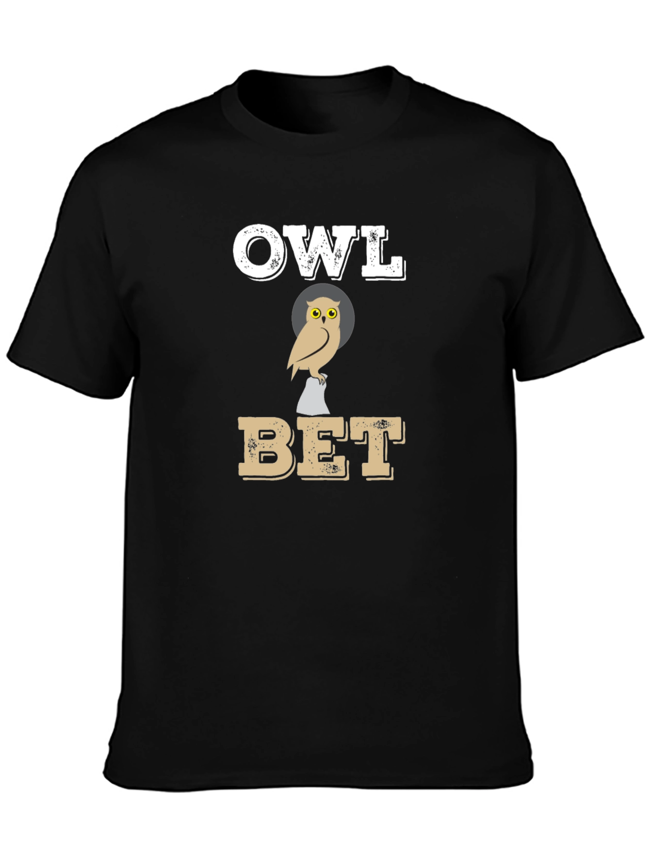 Black Owl Bet T-Shirt: Funny Graphic Tee view 3
