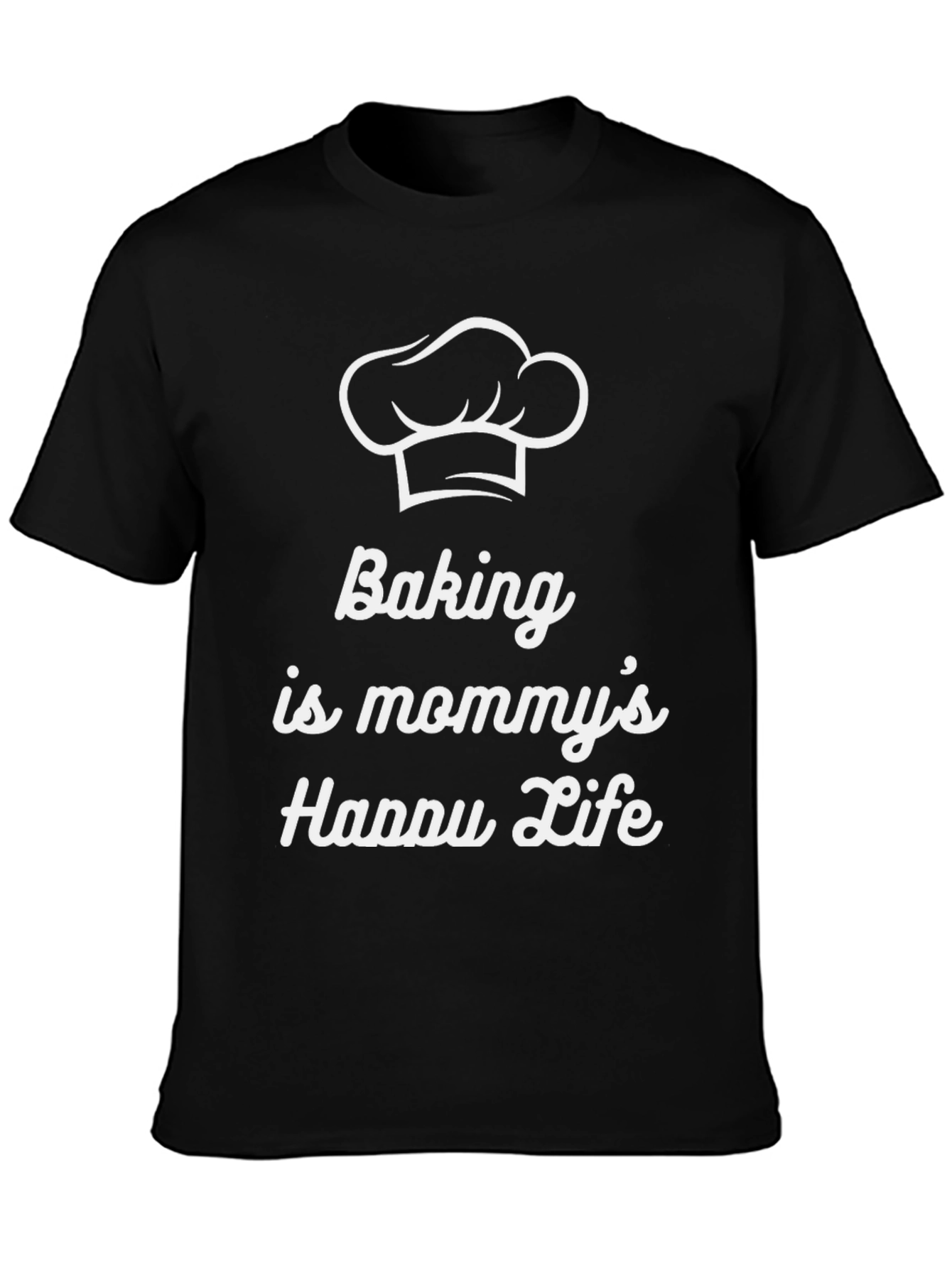 Black Baking is Mommy's Happy Life T-Shirt view 3
