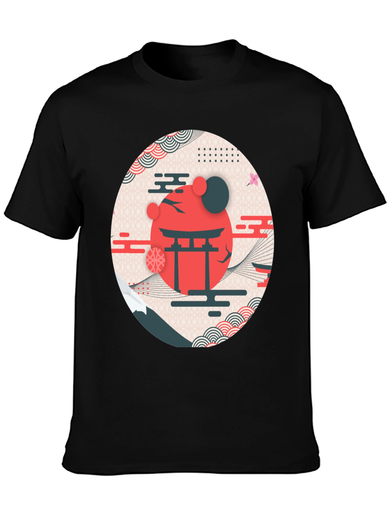 Black Japanese Inspired Graphic T-Shirt view 3
