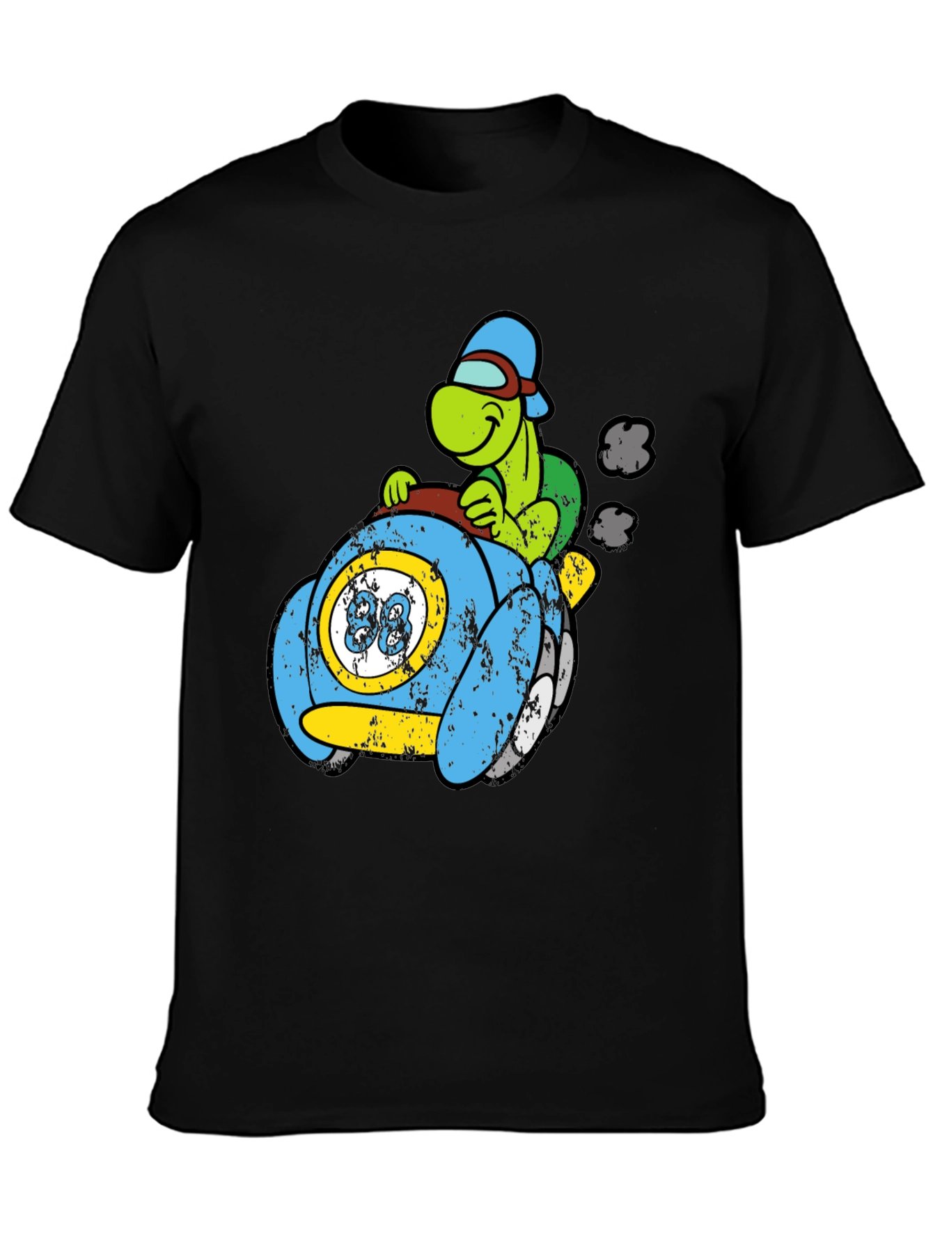 Black Turtle Car Graphic Tee - Unique Cartoon Design view 3