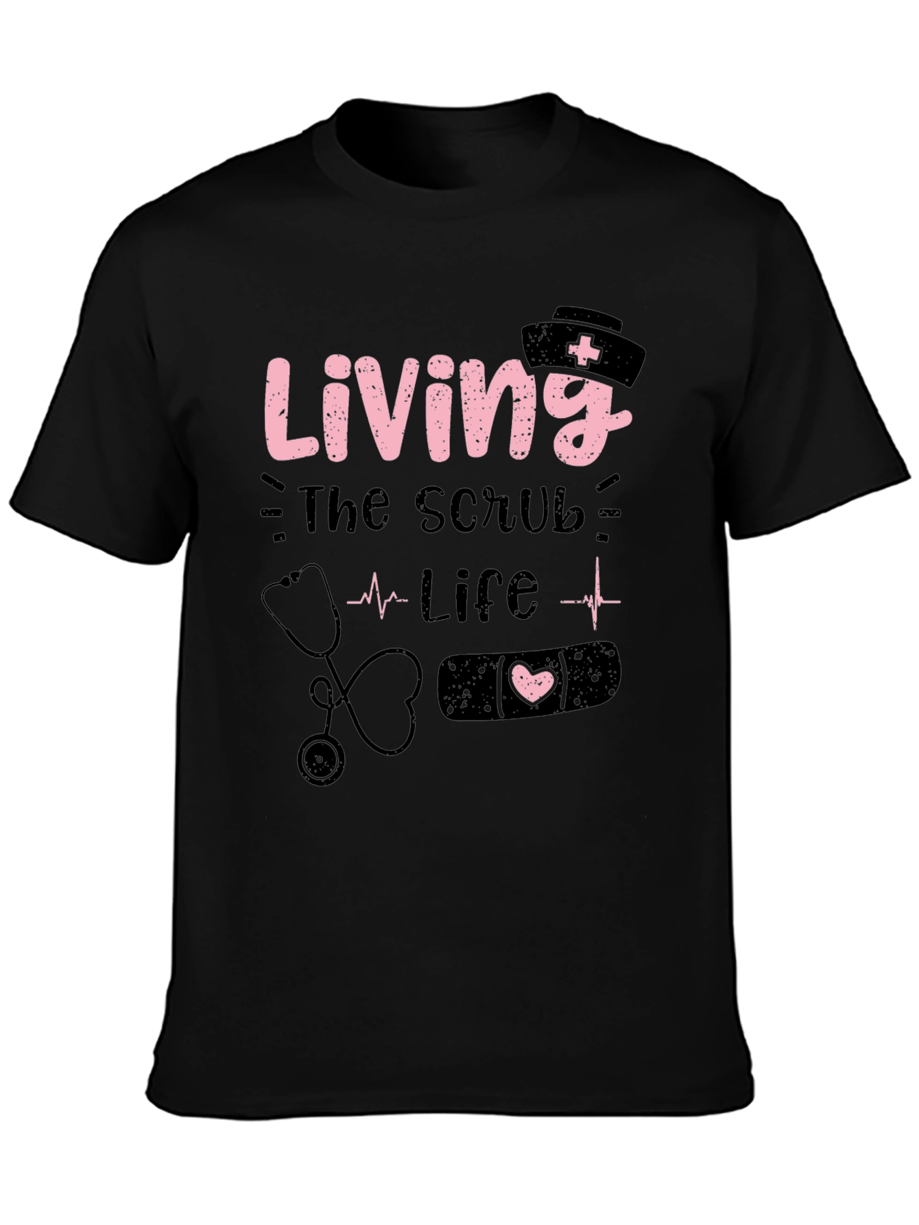 Black Living The Scrub Life T-Shirt - Nurse Gift view 3