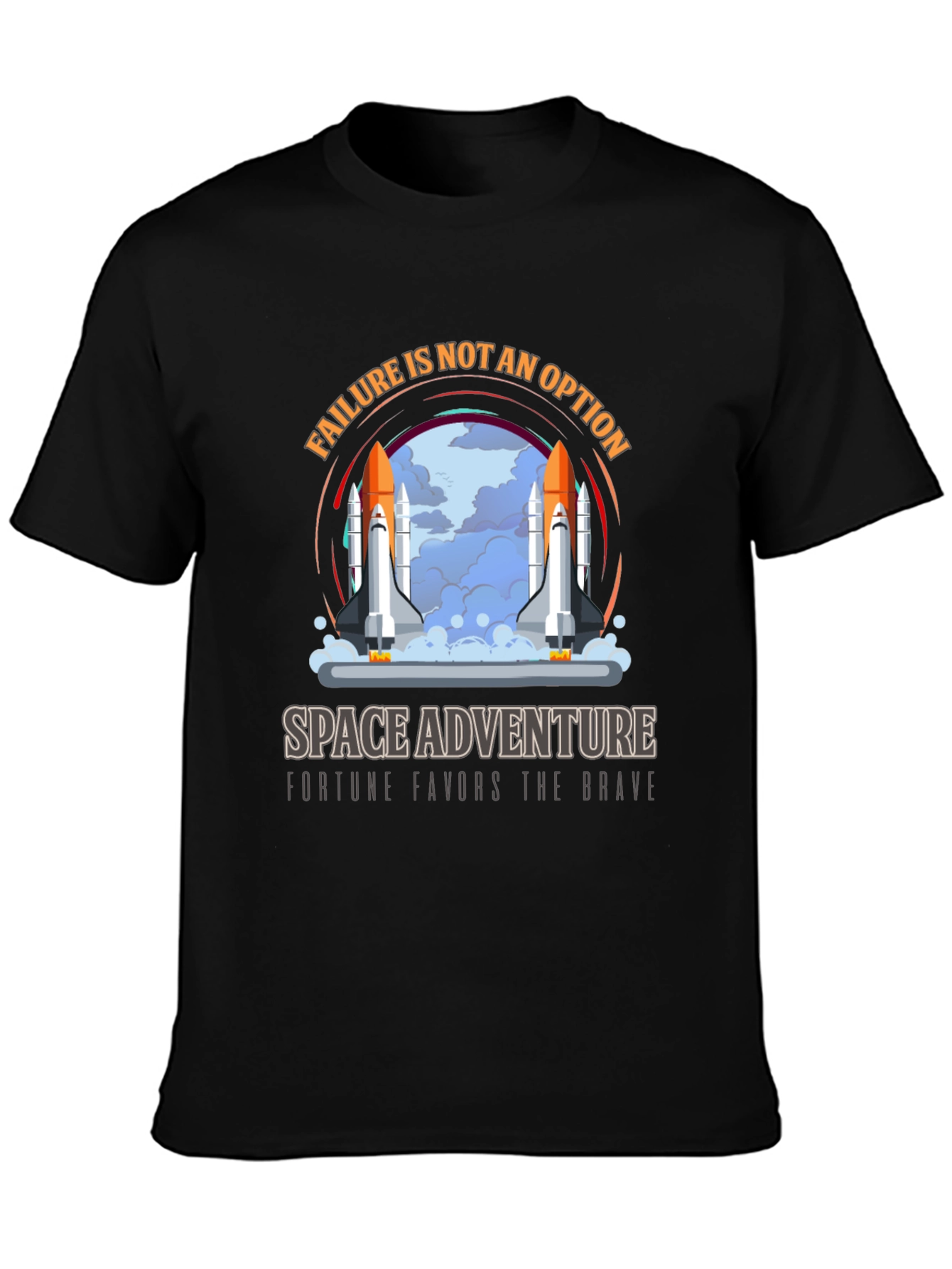Black Space Adventure T-Shirt - Failure is Not an Option view 3