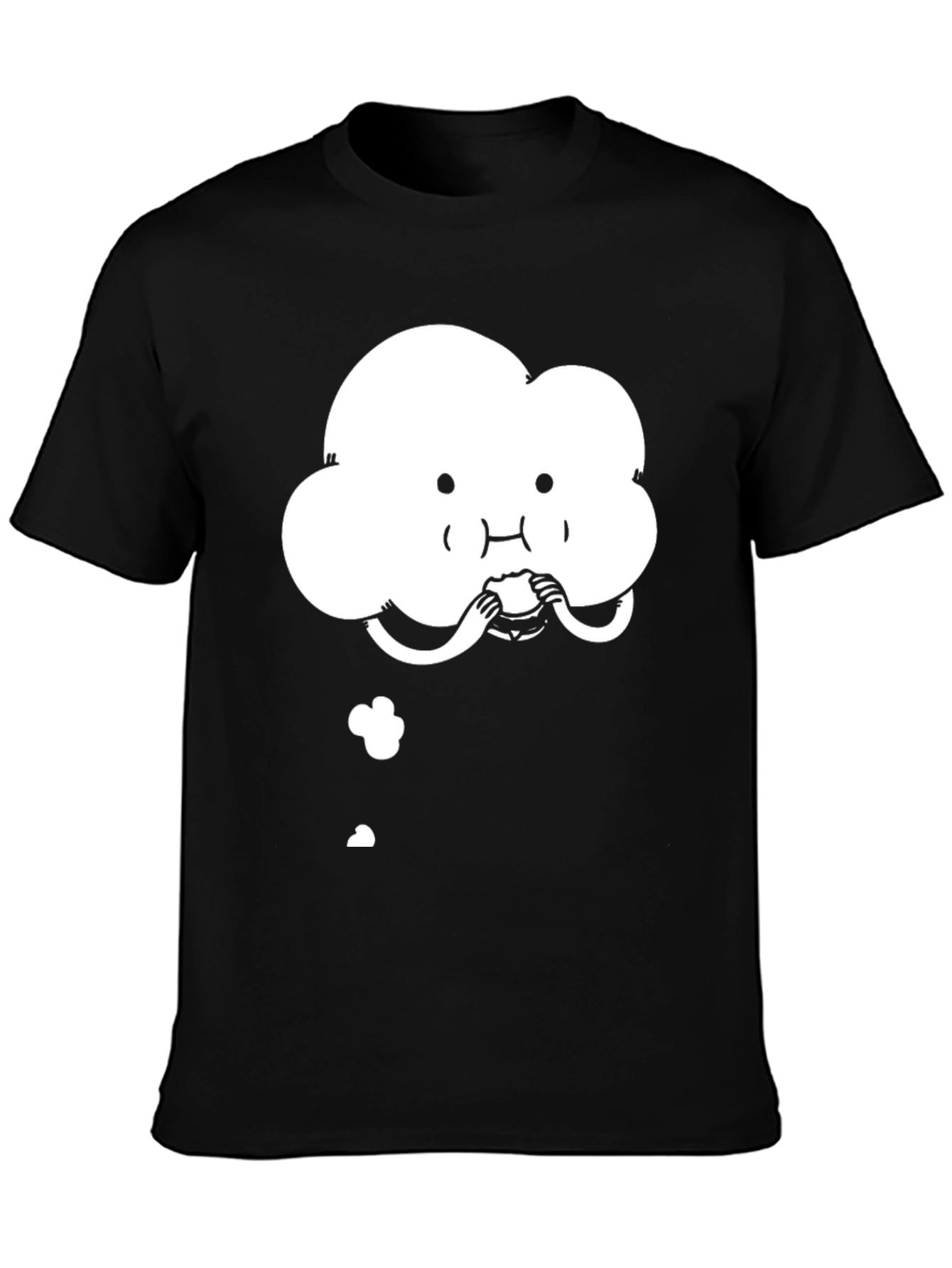Black Cloud Eating Burger Black T-Shirt view 3