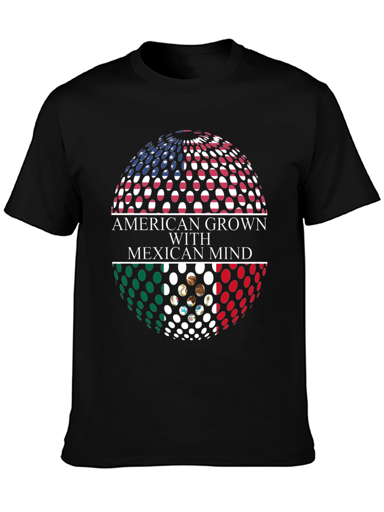 Black American Grown with Mexican Mind Graphic T-Shirt view 3