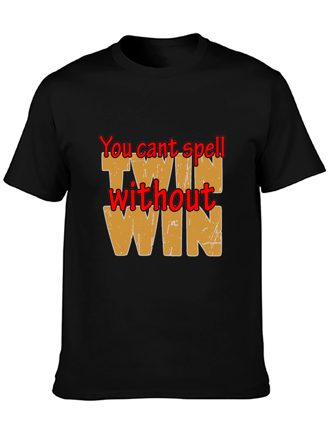 Black Twin Win T-Shirt - Funny Graphic Tee view 3