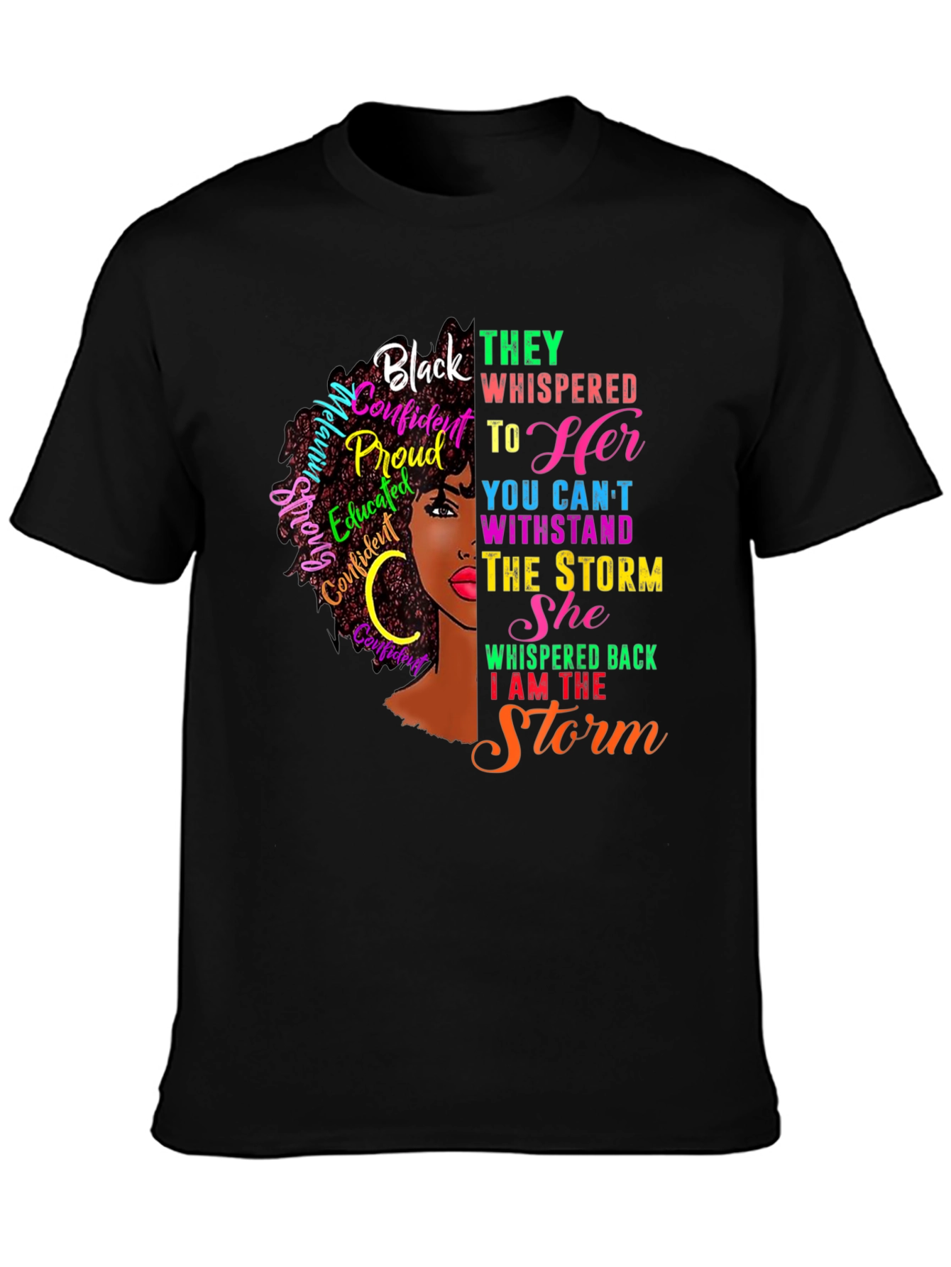 Black Black Confident Woman Graphic T-Shirt view 3