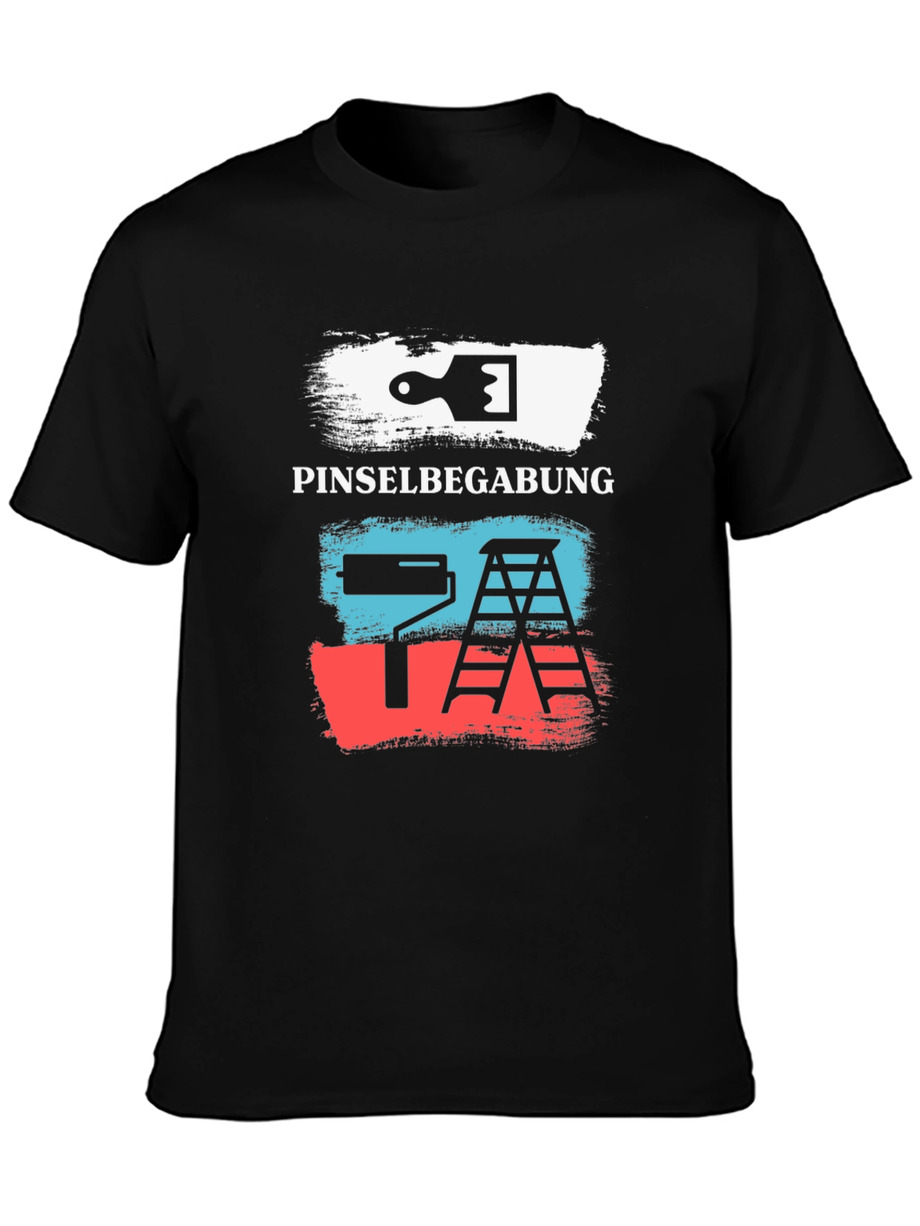Black Pinselbegabung Painting T-Shirt view 3