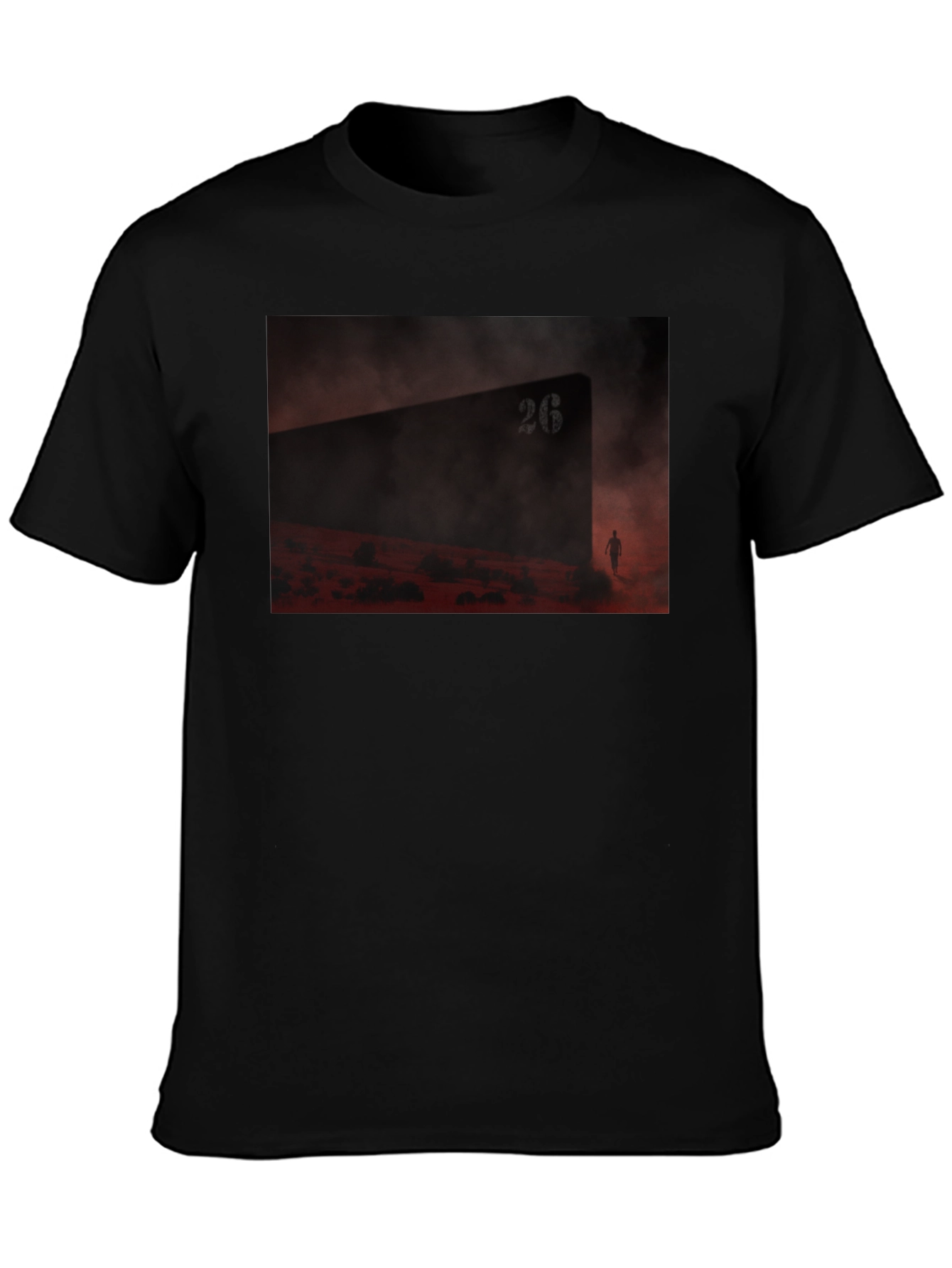 Black Abstract Landscape Graphic T-Shirt view 3